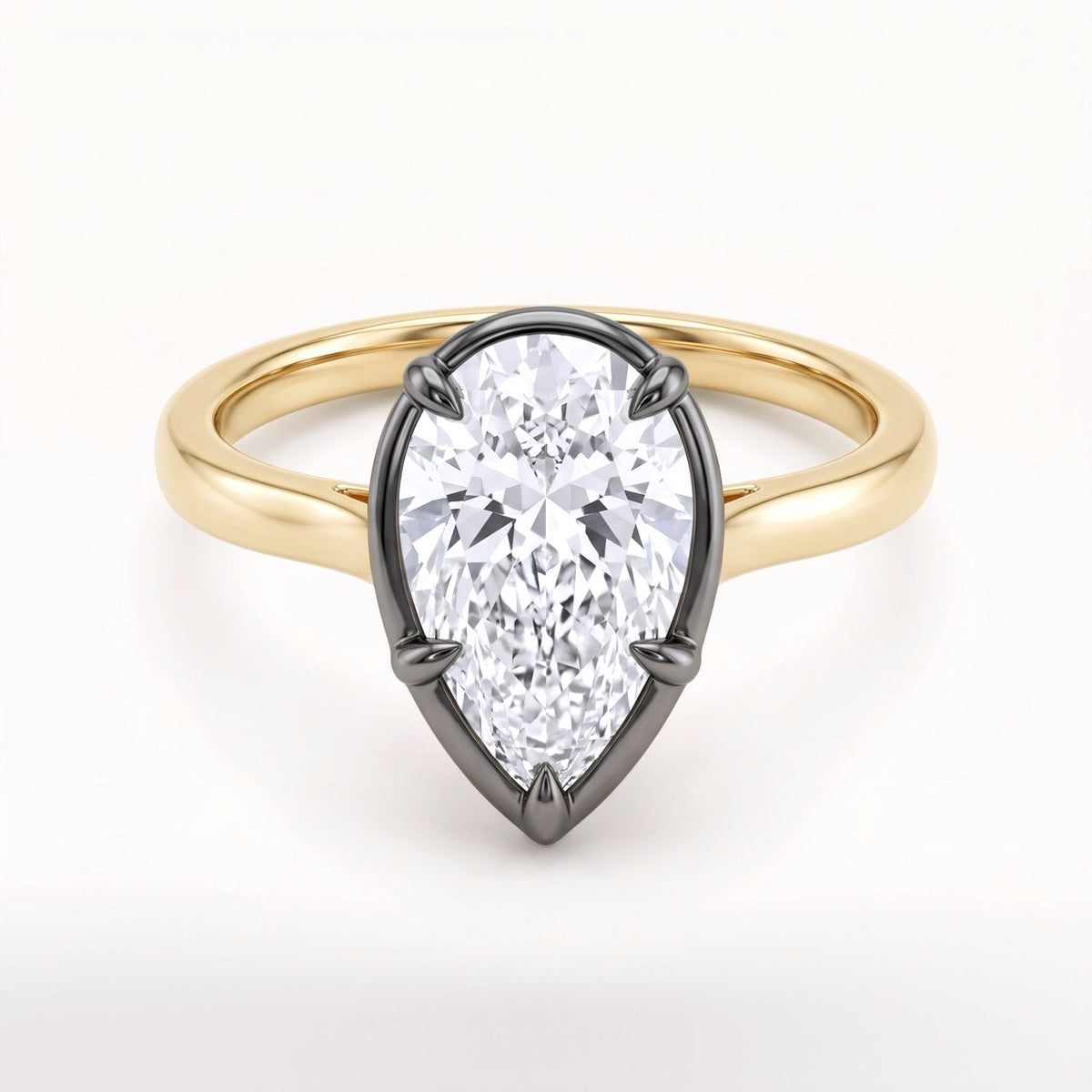 2 CT Pear Lab-Grown Diamond Engagement Ring in 14K Yellow Gold