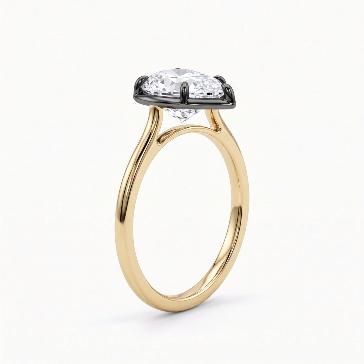 2 CT Pear Lab-Grown Diamond Engagement Ring in 14K Yellow Gold