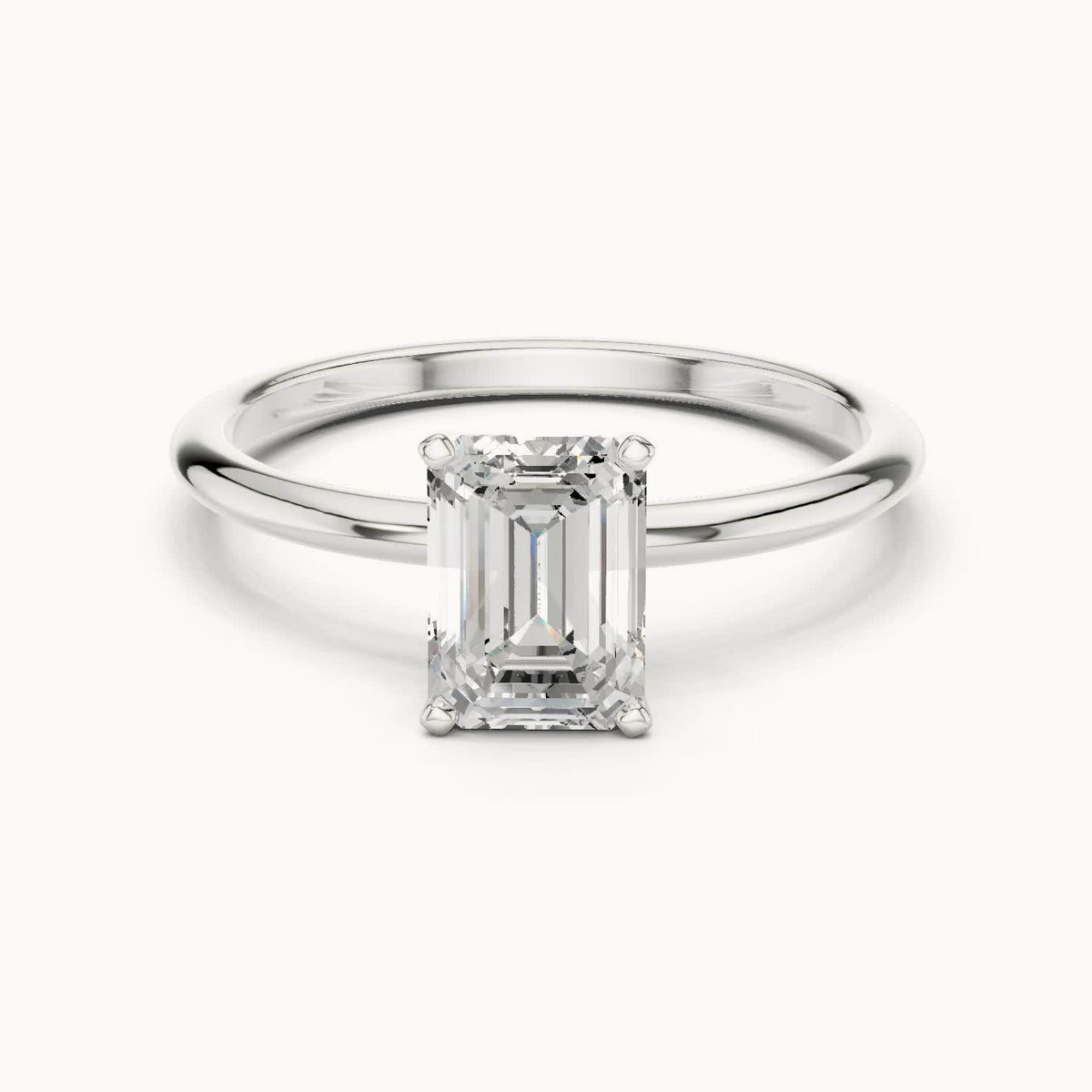 Emerald Cut Diamond Solitaire Ring