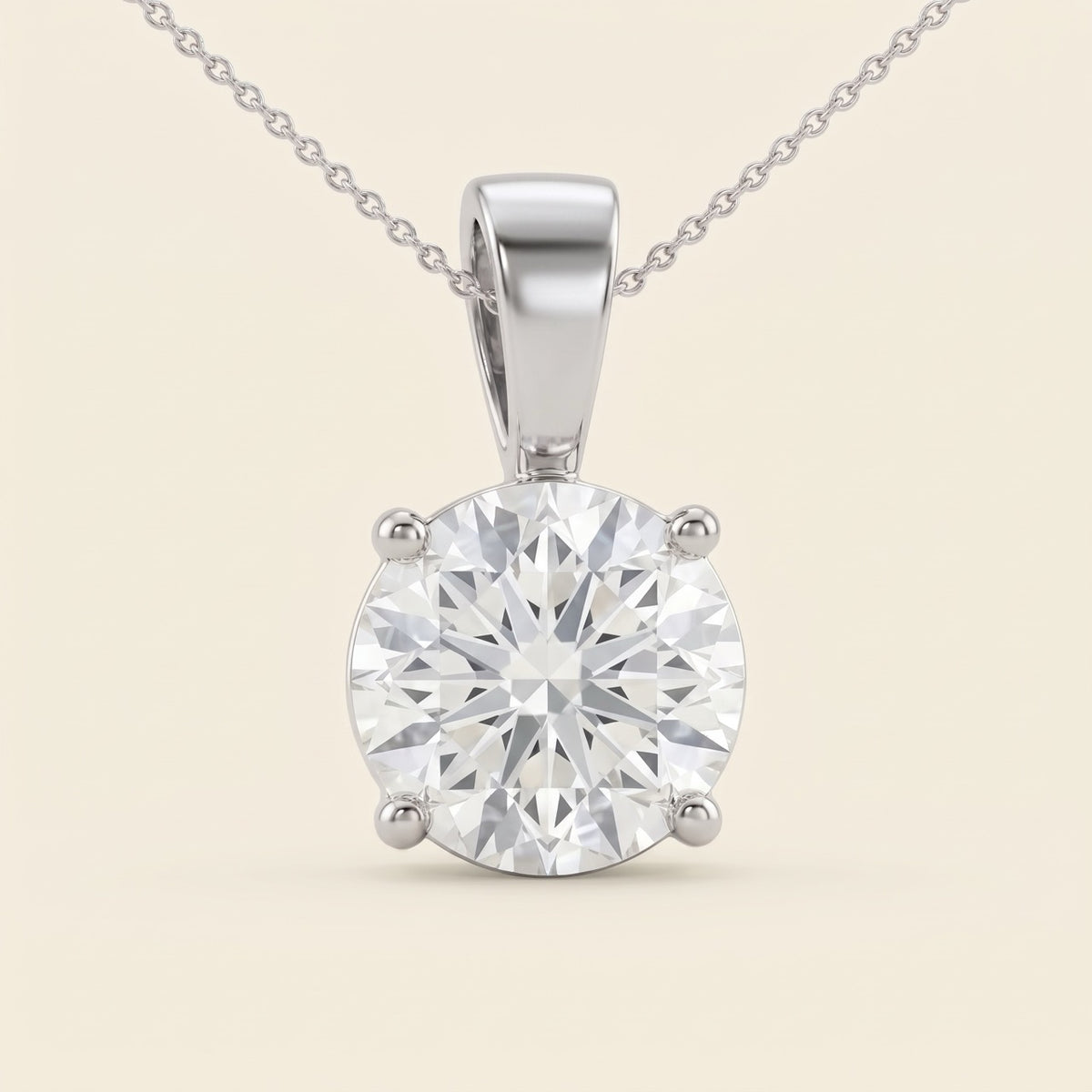 The Aria Solitaire Pendant - Classic Round Brilliant Solitaire Pendant Necklace in 14K Yellow Gold