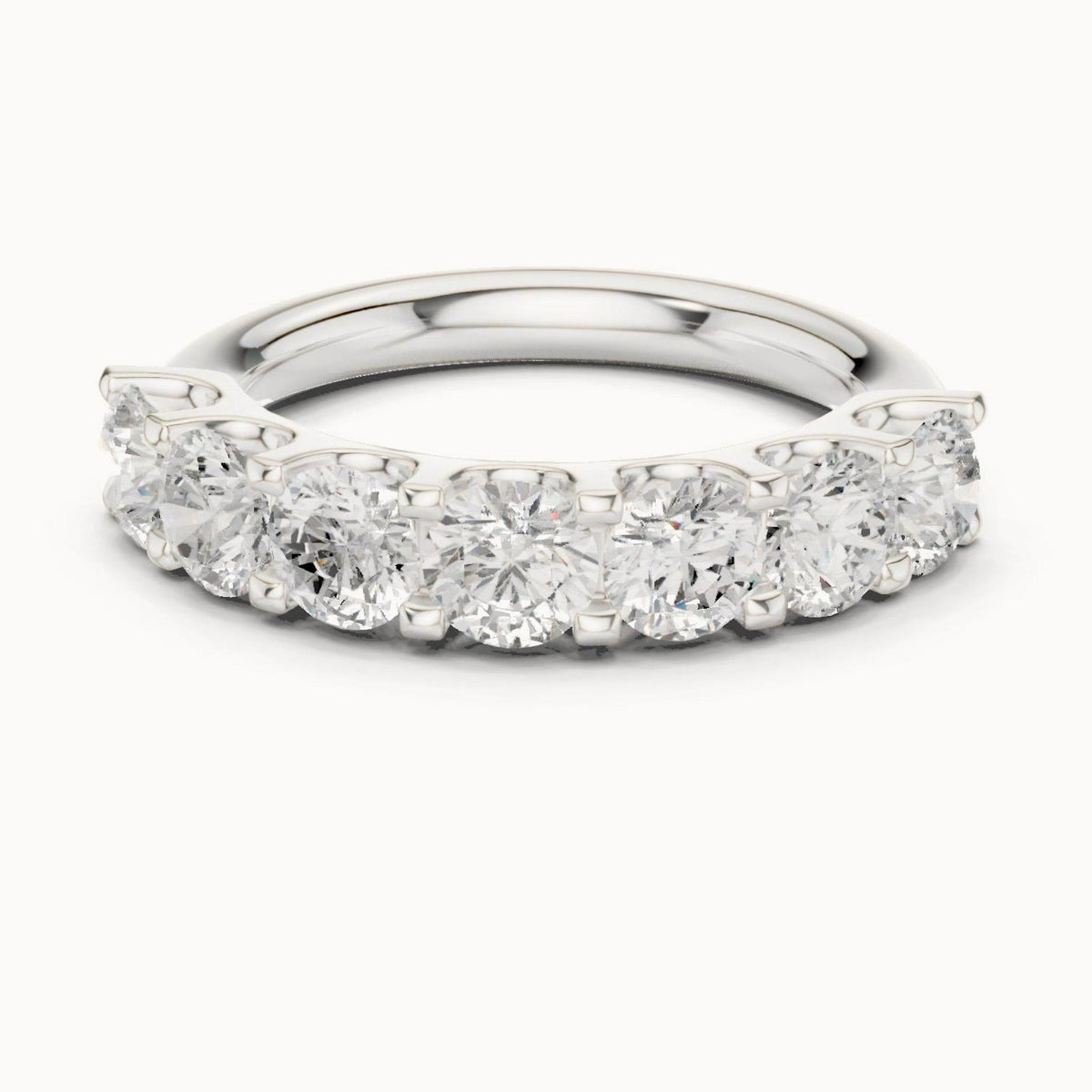 7 Stone Lab Grown Diamond Ring in 14K White Gold