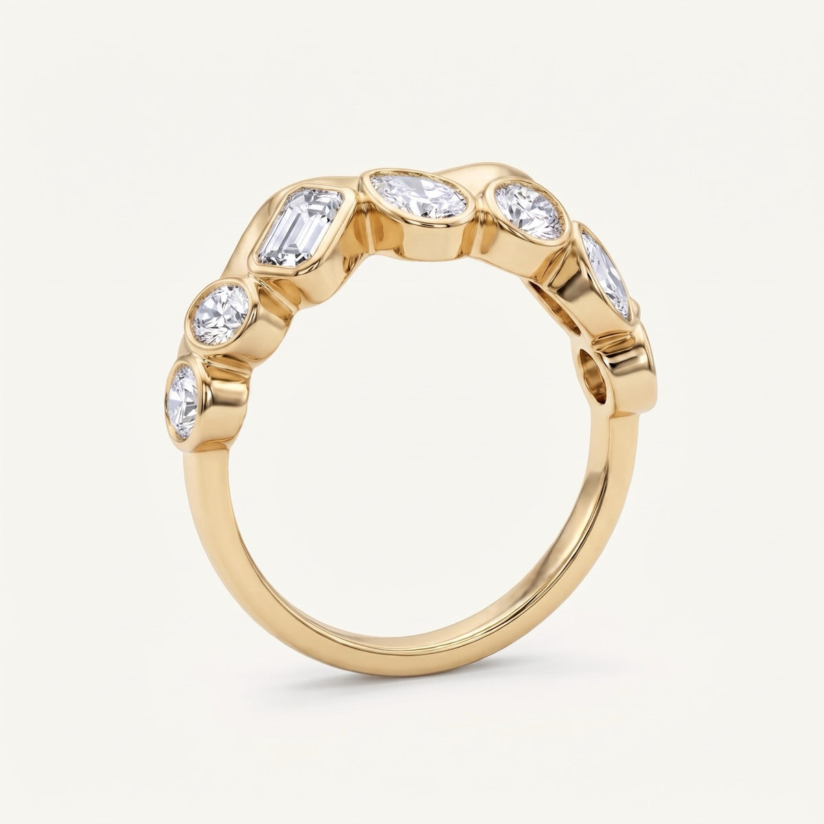 Solstice Multi-Shape Diamond Band in 14K Yellow Gold