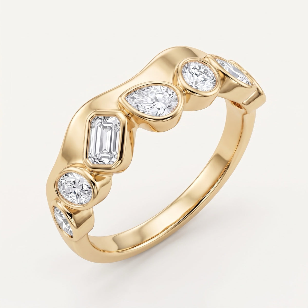 Solstice Multi-Shape Diamond Band in 14K Yellow Gold