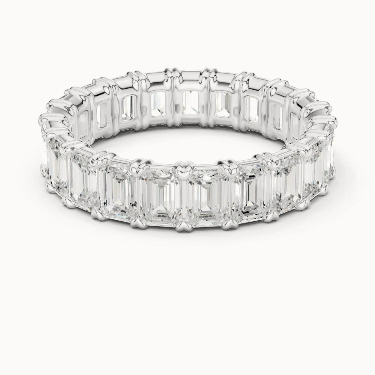 Emerald Lab Grown Diamond Eternity Ring 14K Gold