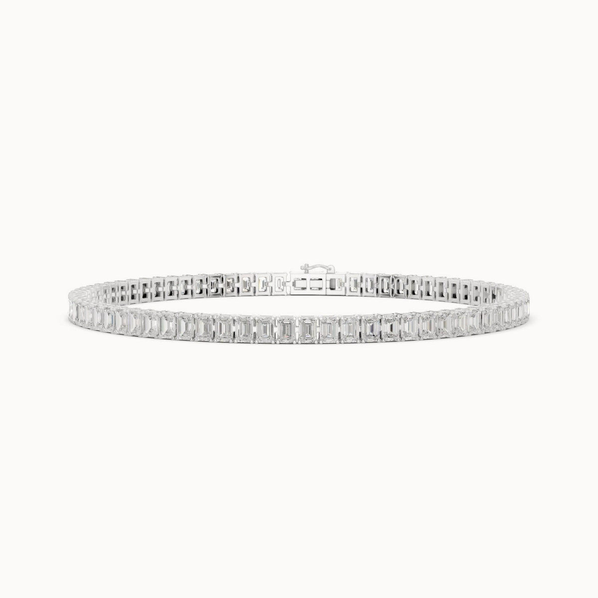 Emerald Lab Grown Diamond North South Tennis Bracelet 14K Gold