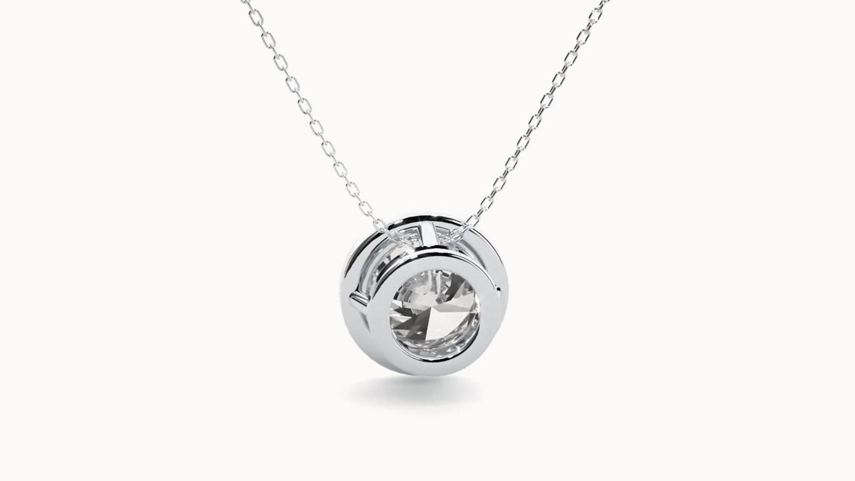 Lab Grown Diamond Bezel Pendant in 14K Gold