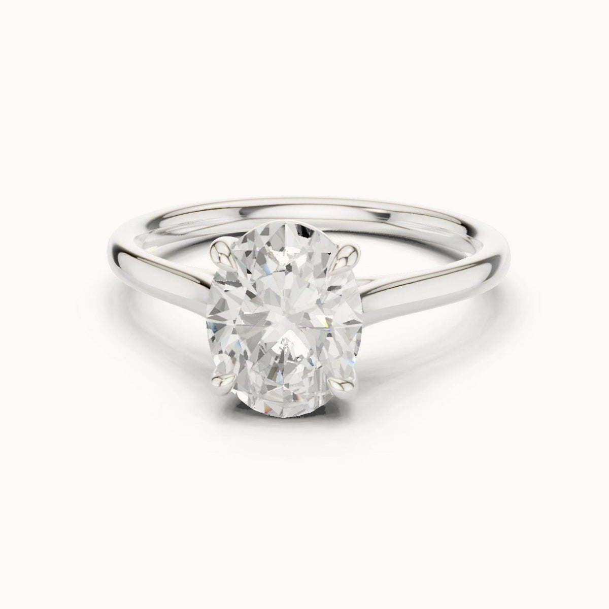 Oval Lab Grown Diamond Solitaire Ring in 14K Gold