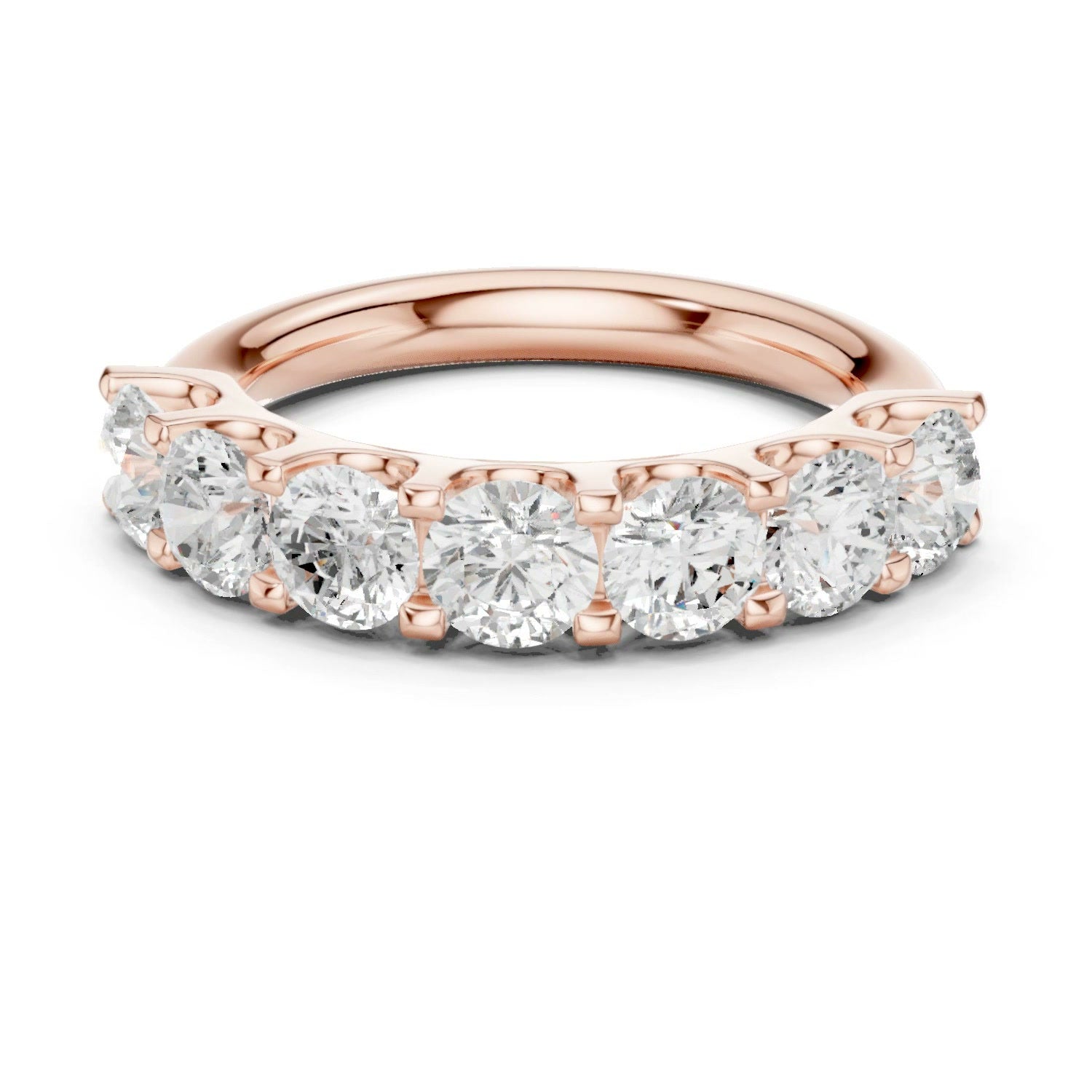 7 Stone Lab Grown Diamond Ring in 14K White Gold