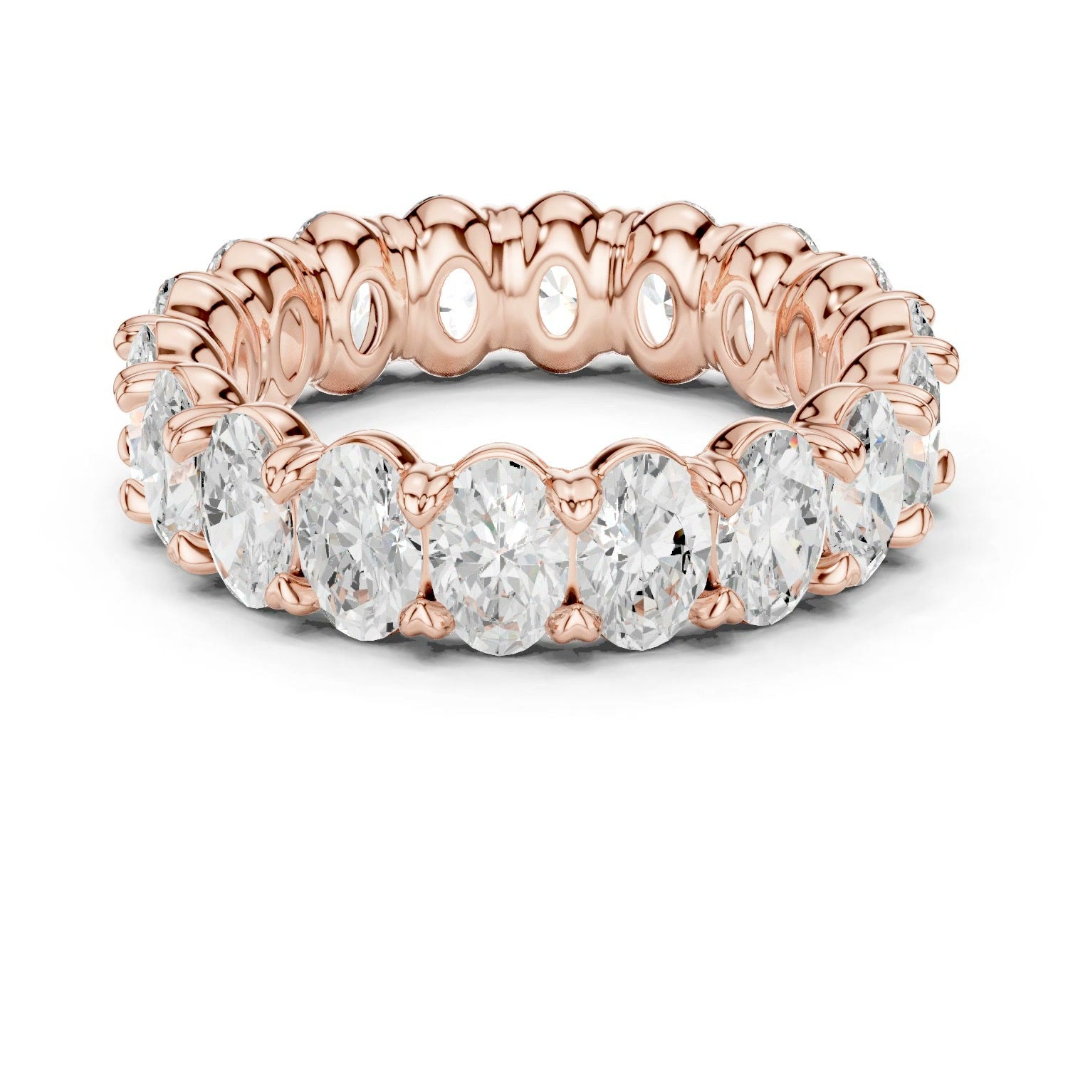 Oval Lab Grown Diamond Eternity Band 14K White Gold