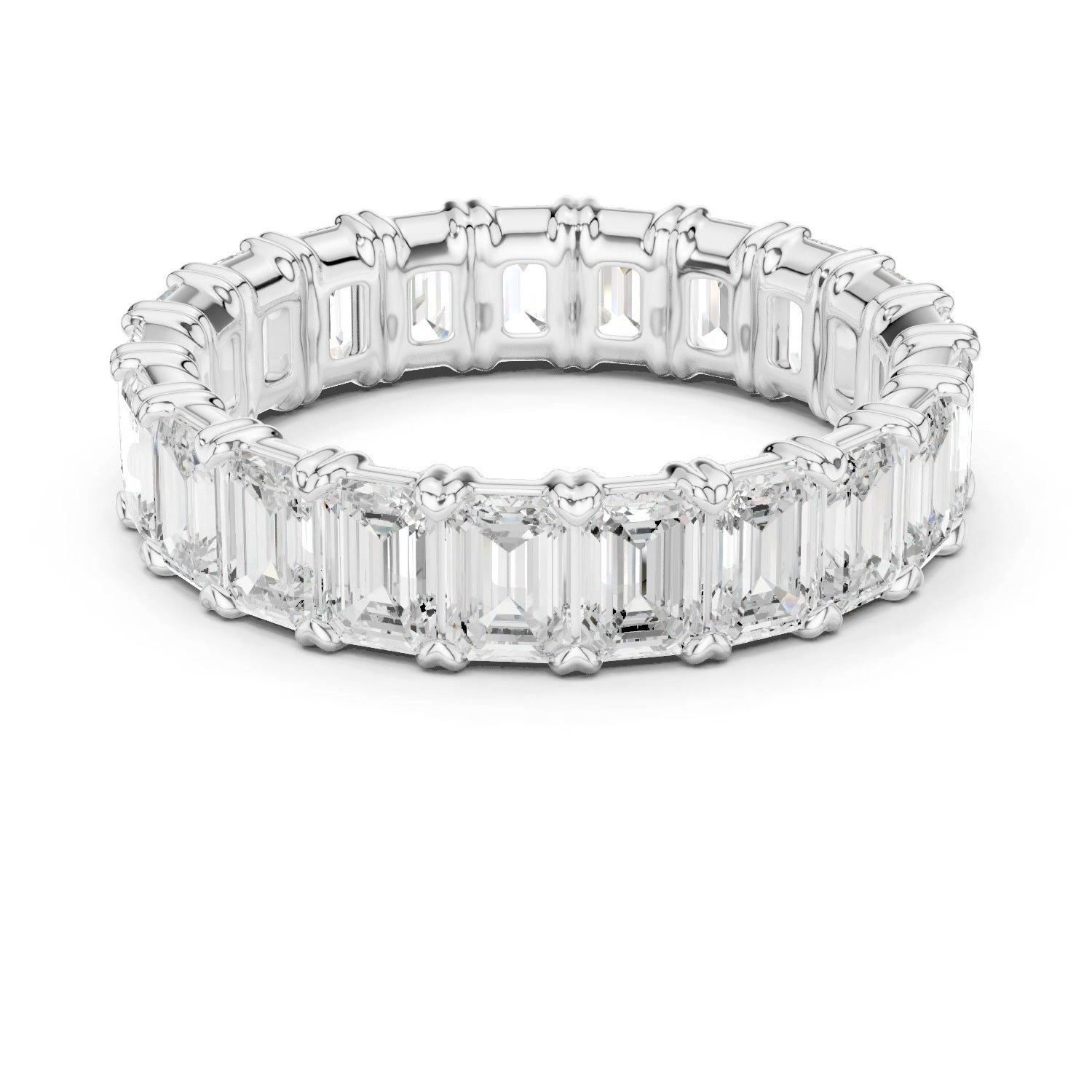 Emerald Lab Grown Diamond Eternity Ring 14K Gold