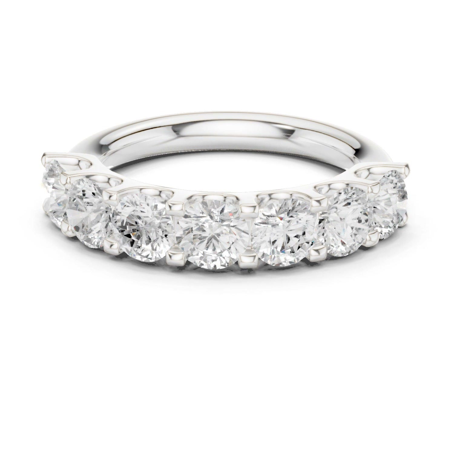 7 Stone Lab Grown Diamond Ring in 14K White Gold