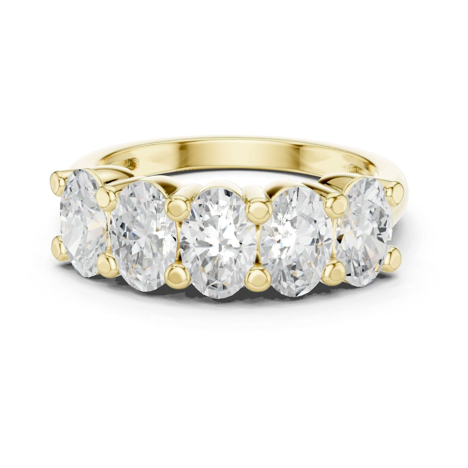Lab Grown Diamond Oval 5 Stone Ring 14K White Gold
