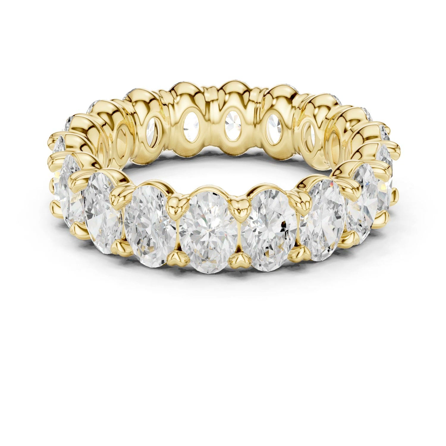 Oval Lab Grown Diamond Eternity Band 14K White Gold