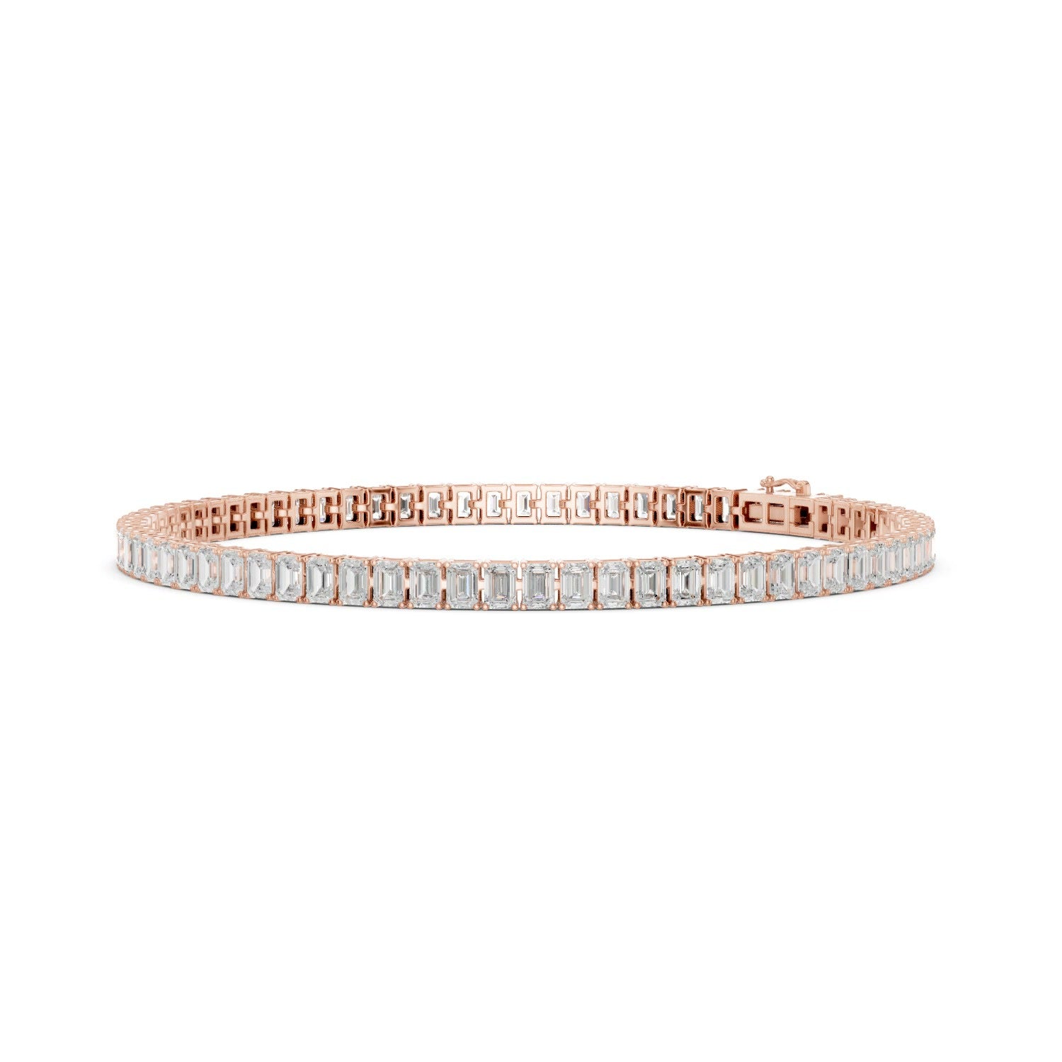 Emerald Lab Grown Diamond North South Tennis Bracelet 14K Gold