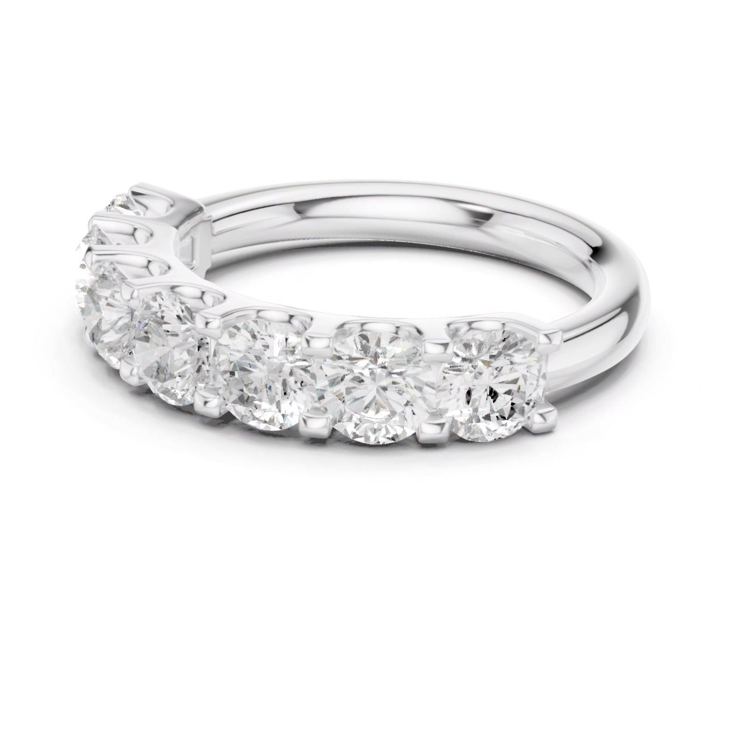 7 Stone Lab Grown Diamond Ring in 14K White Gold