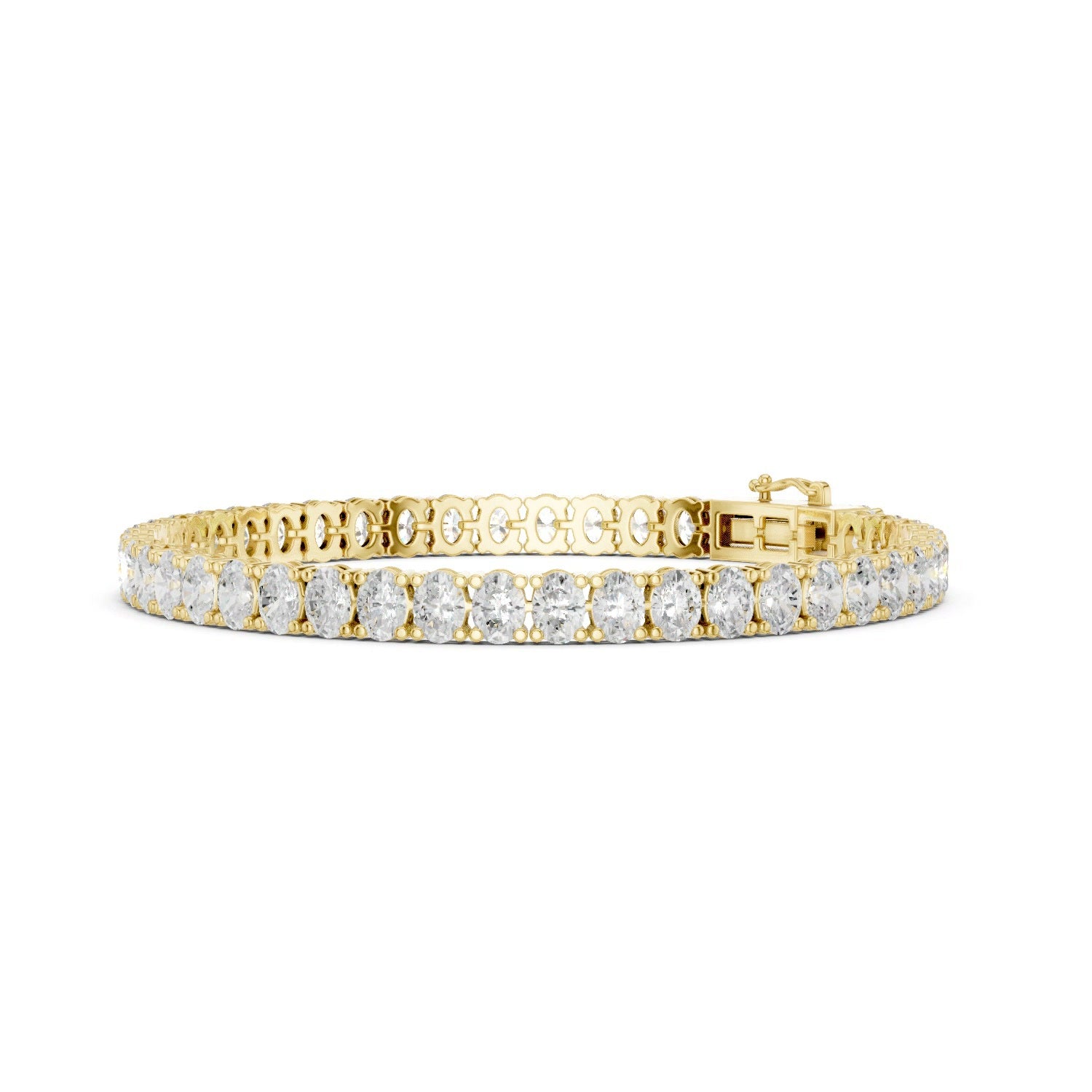 Oval Lab Grown Diamond Tennis Bracelet in 14K Gold
