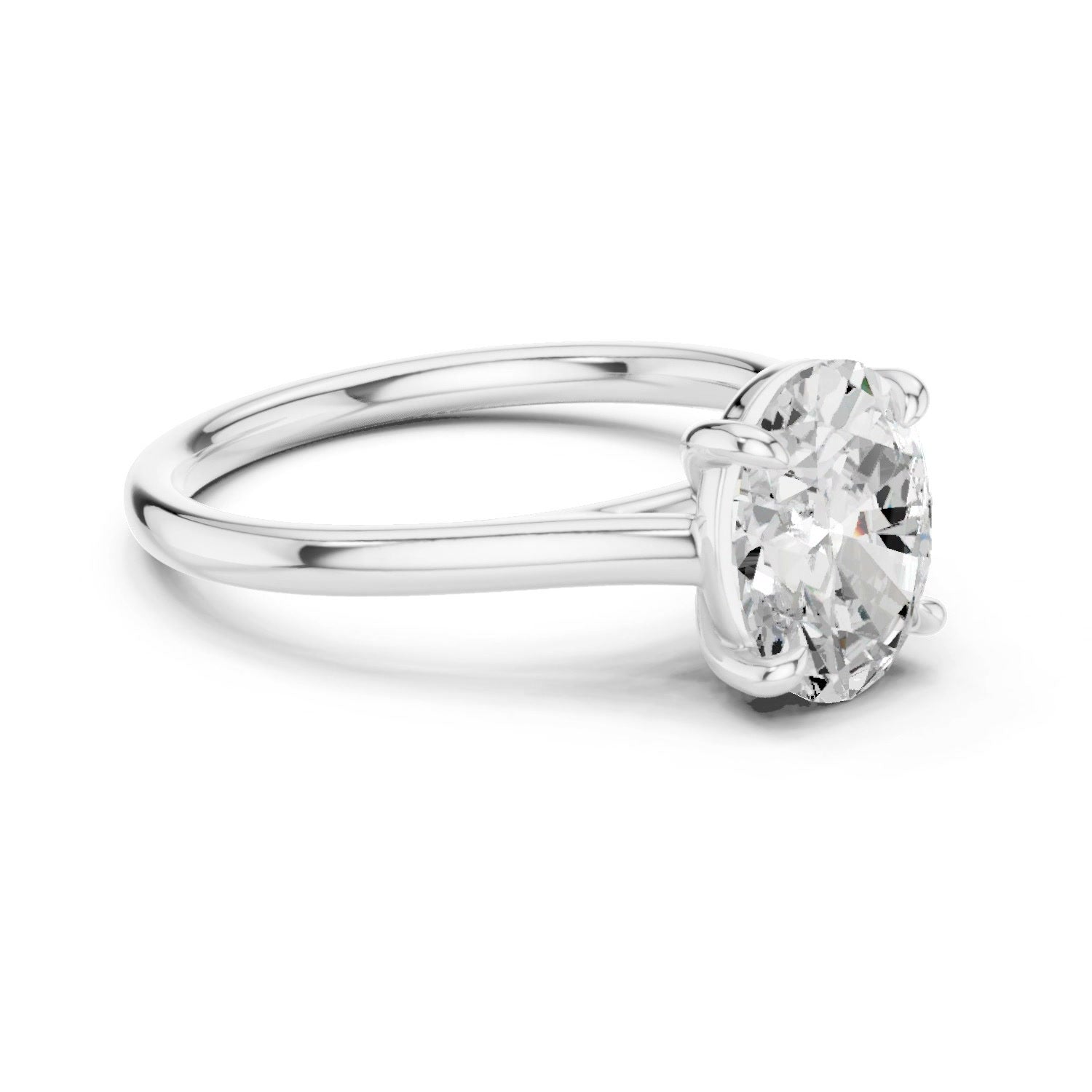 Oval Lab Grown Diamond Solitaire Ring in 14K Yellow Gold