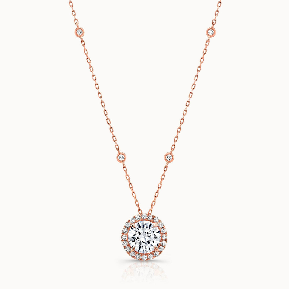 The Halo Lab Grown Diamond Necklace