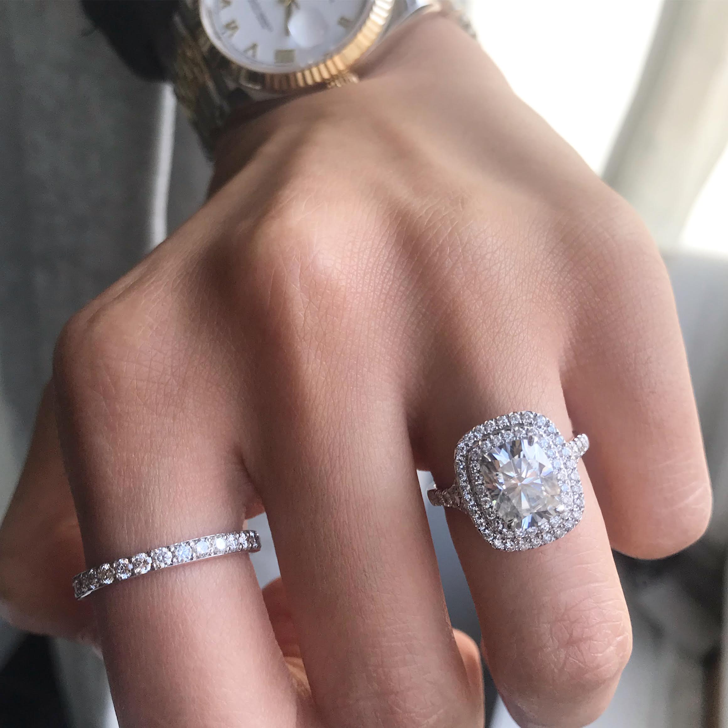 The Evangeline Long Cushion Lab Grown Diamond Ring
