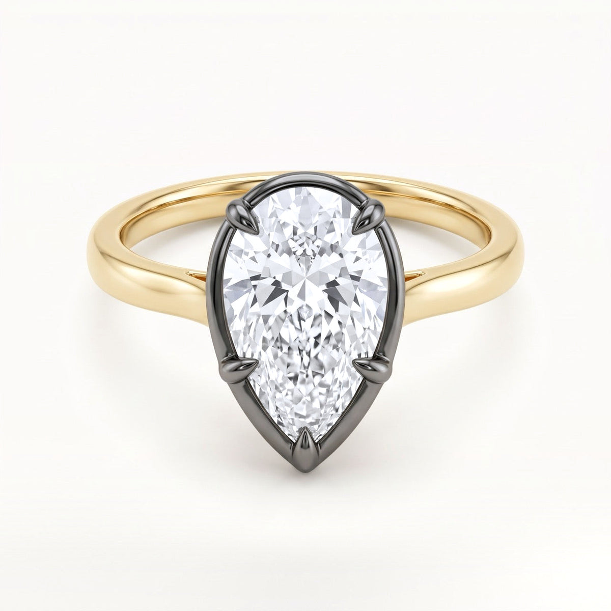 2 CT Pear Lab-Grown Diamond Engagement Ring in 14K Yellow Gold