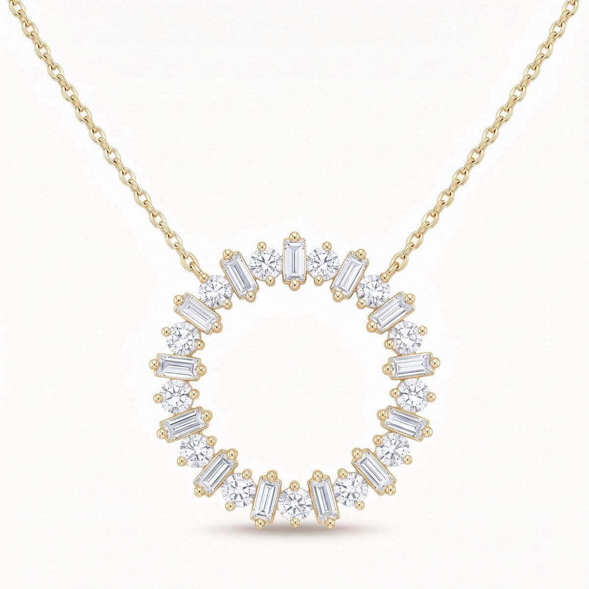 Lab-Grown Diamond Circle Necklace in 14K Gold – 1.27 CTW