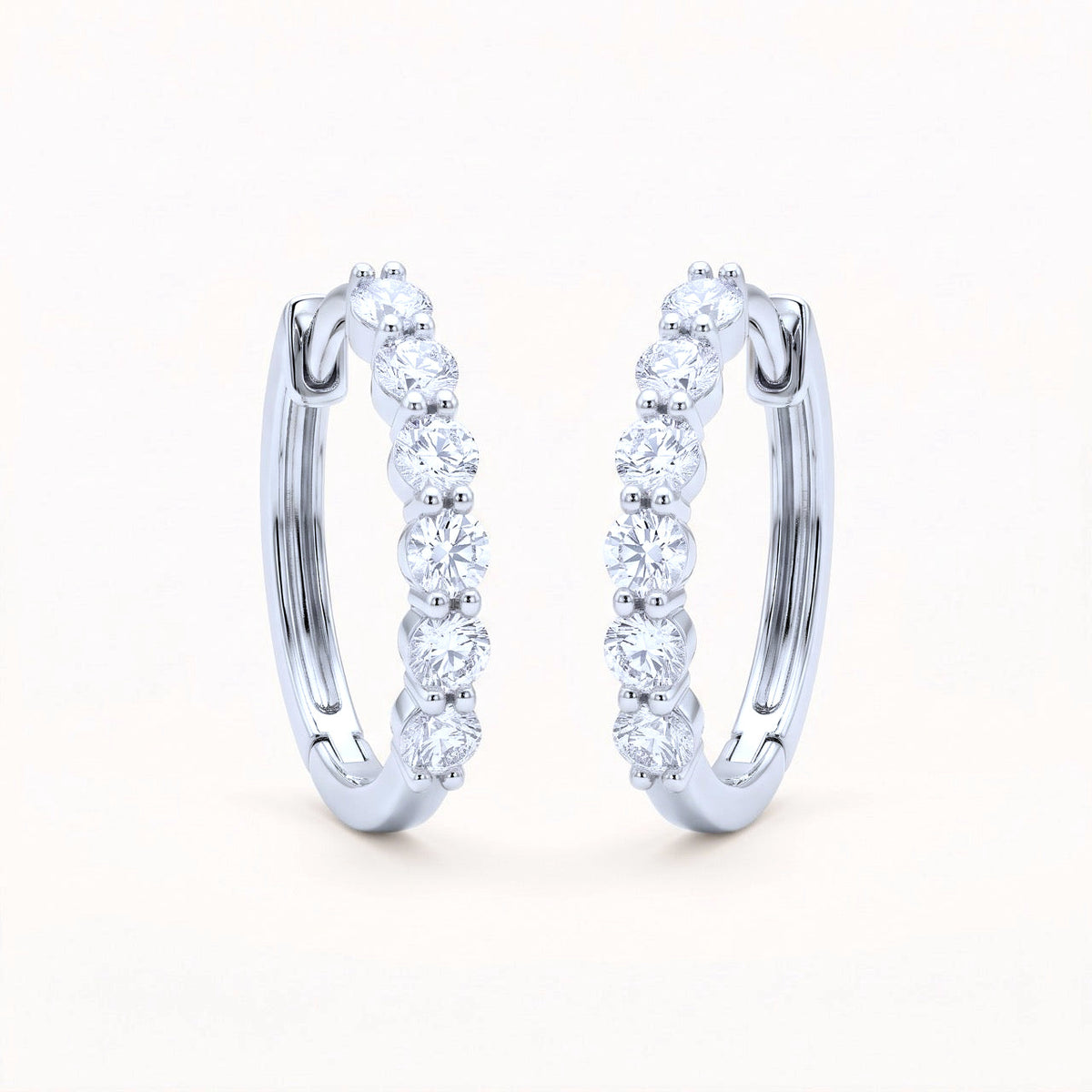 Mixed-Shape Lab-Grown Diamond Hoop Earrings in 14K Yellow Gold – 1.58 CTW