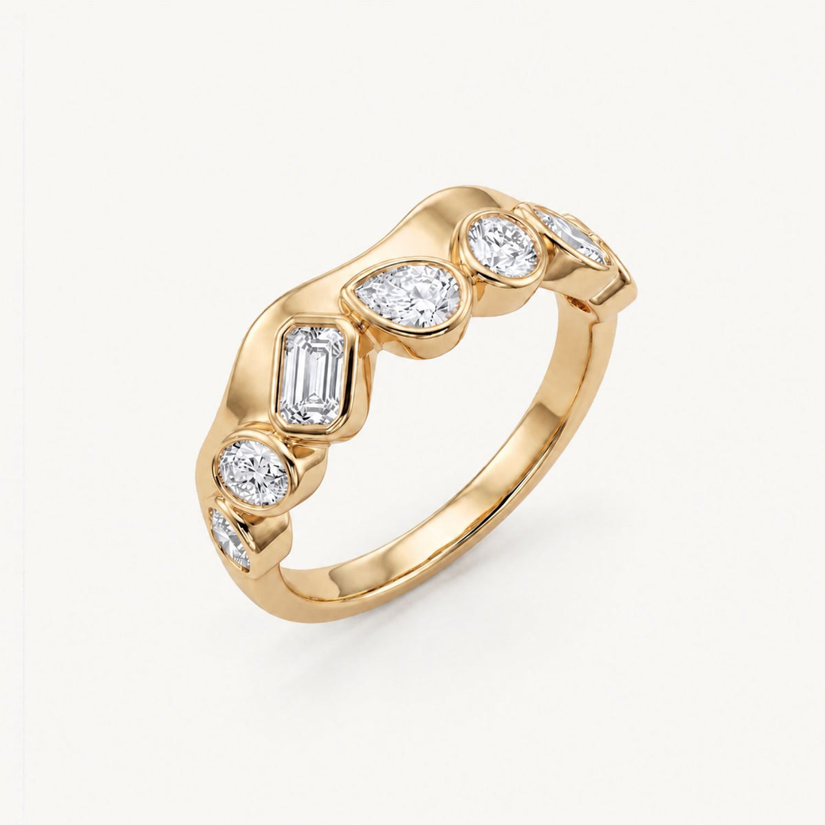 Solstice Multi-Shape Diamond Band in 14K Yellow Gold