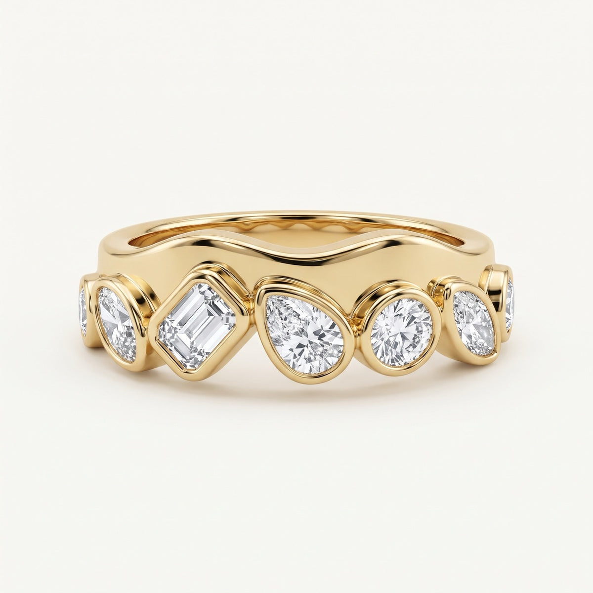 Solstice Multi-Shape Diamond Band in 14K Yellow Gold