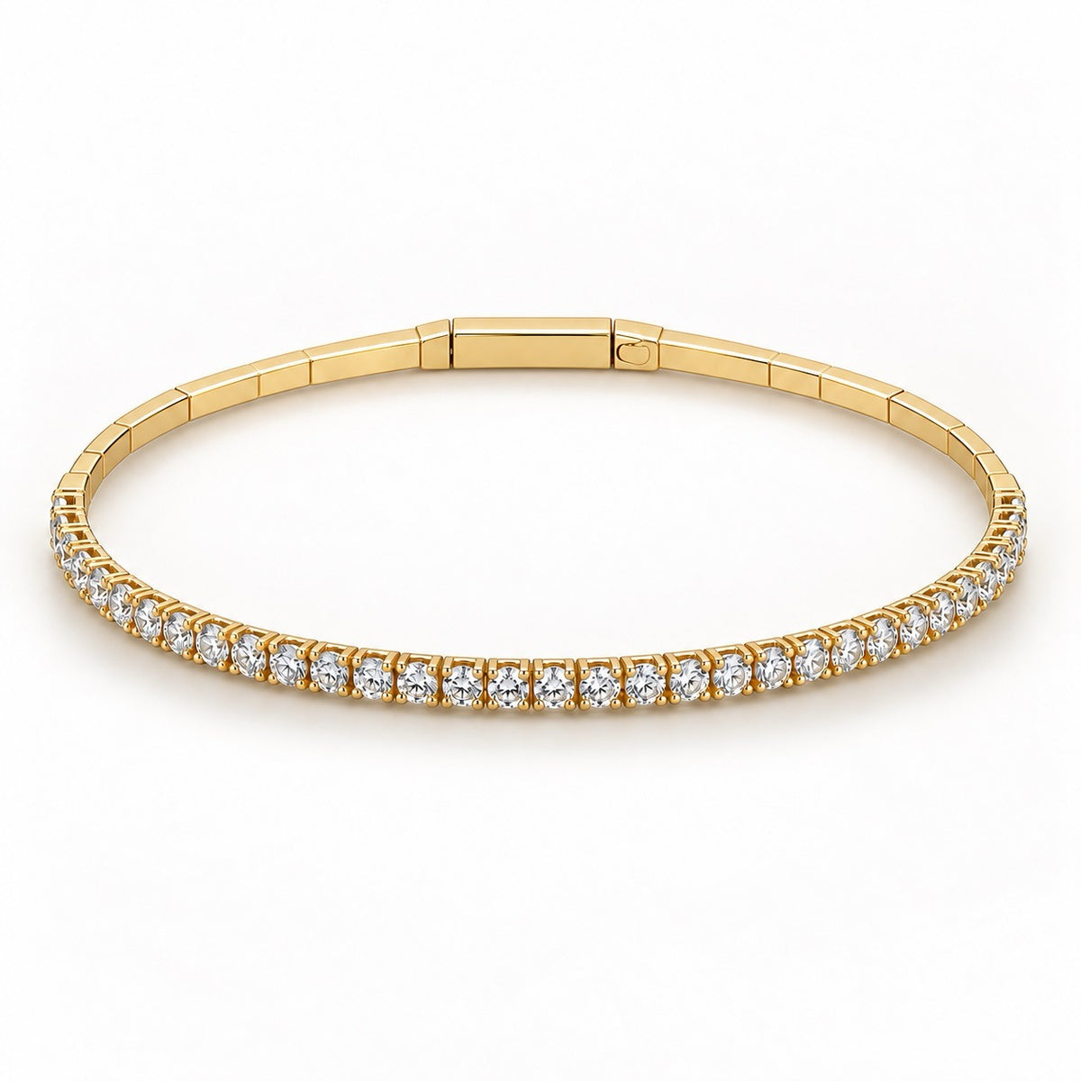 Lab Grown Diamond Flex Bangle 14K White Gold