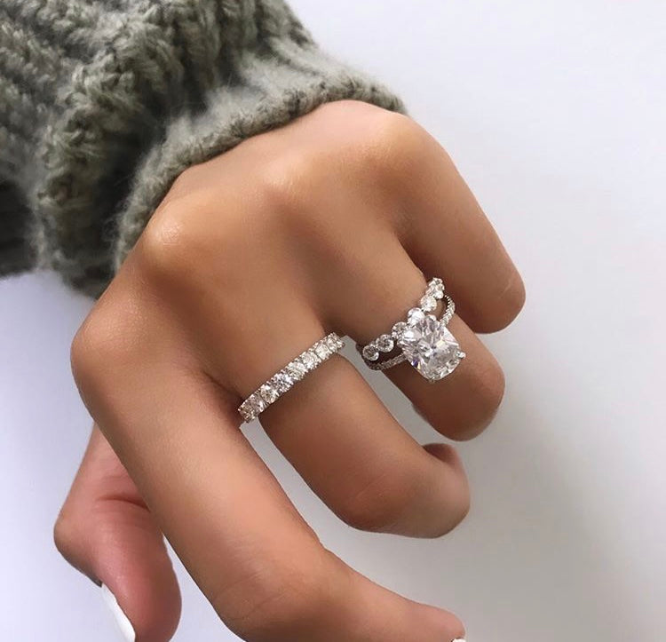 The Riviera Elongated Cushion Lab Grown Diamond Ring