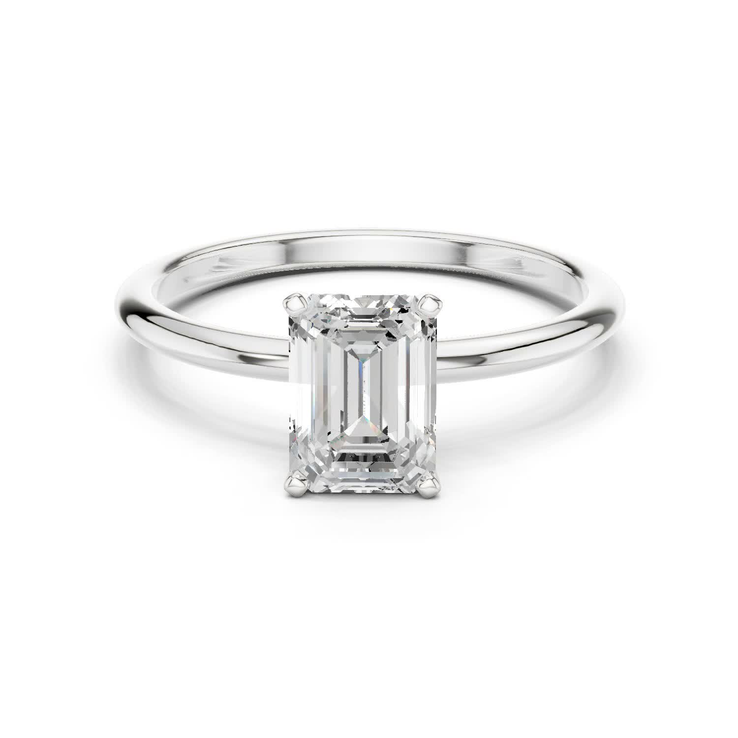 Emerald Cut Diamond Solitaire Ring