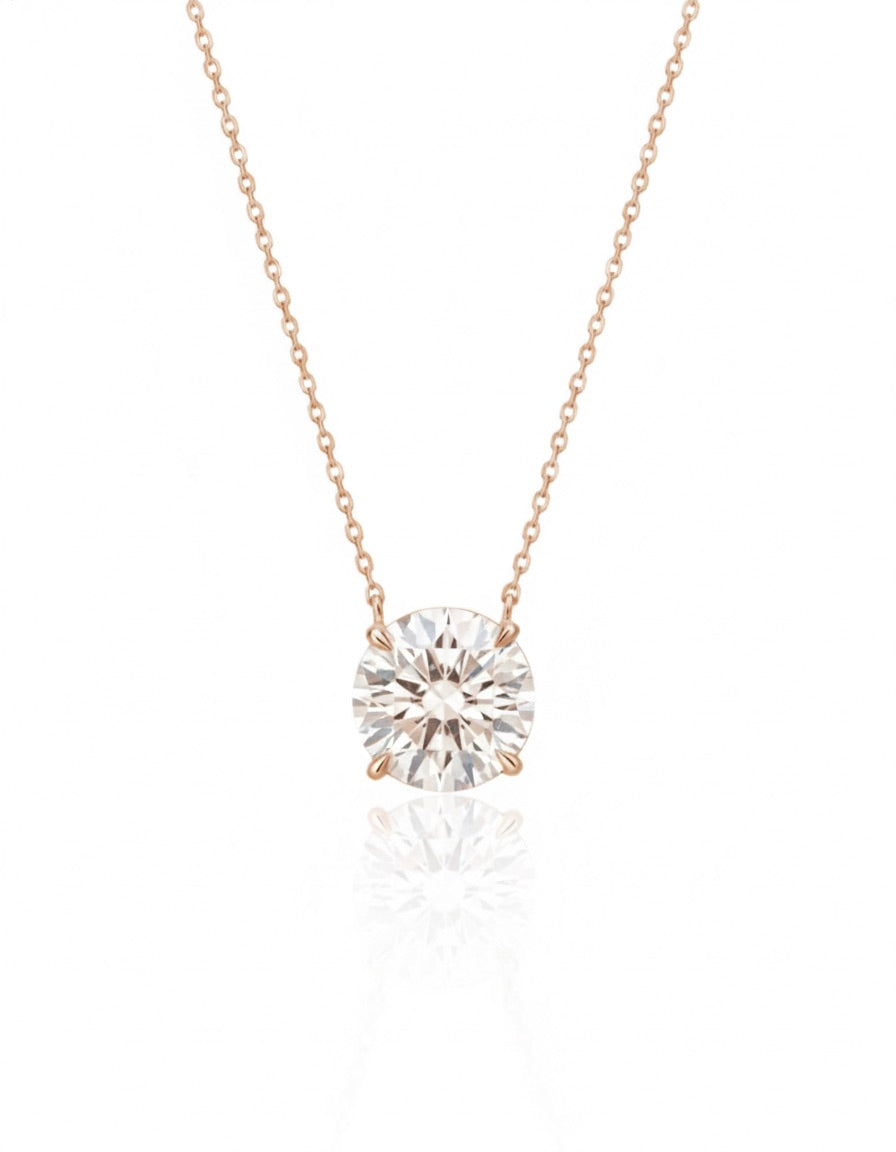 The Solaire Round Lab Grown Diamond Necklace