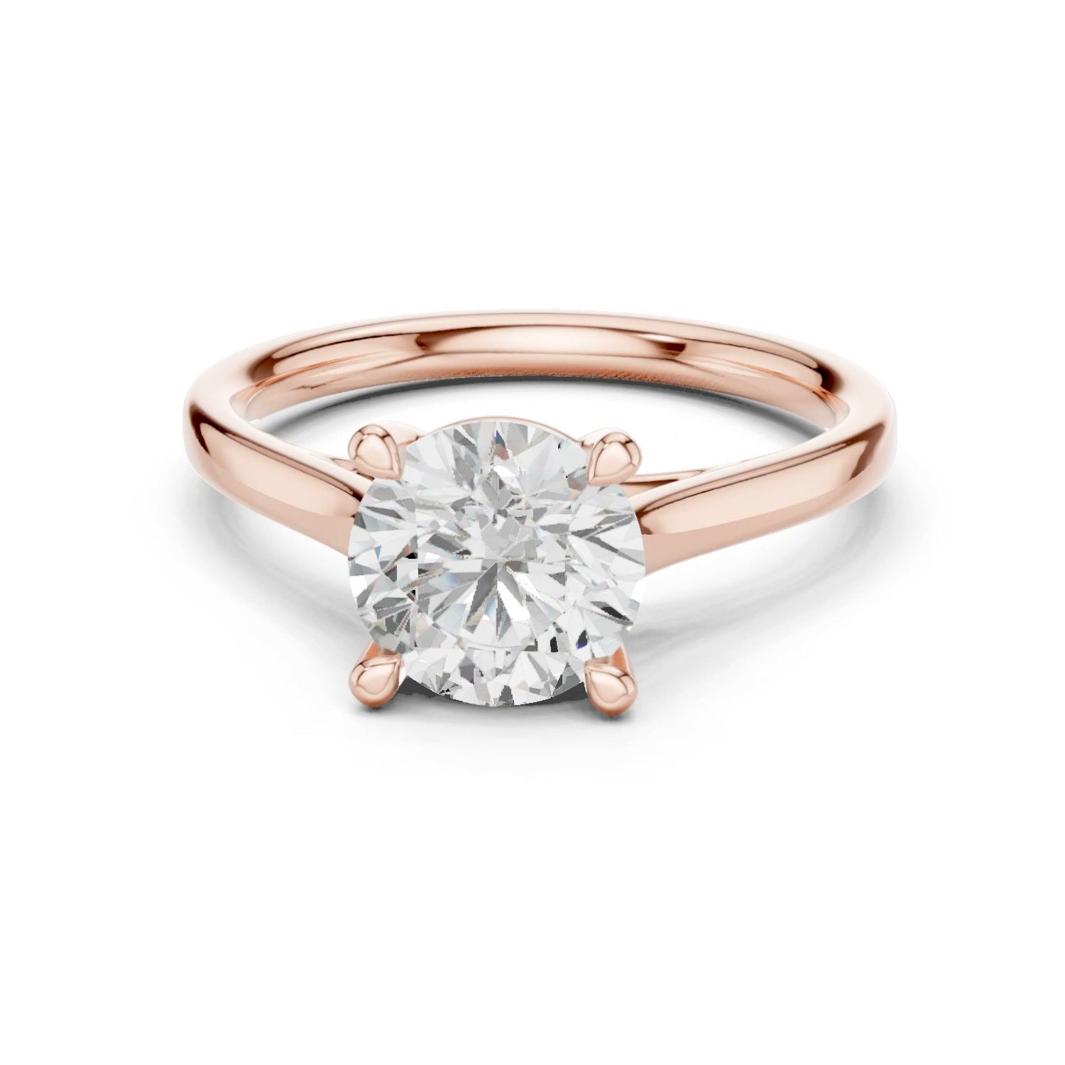 Lab Grown Diamond Solitaire Ring in 14K Gold