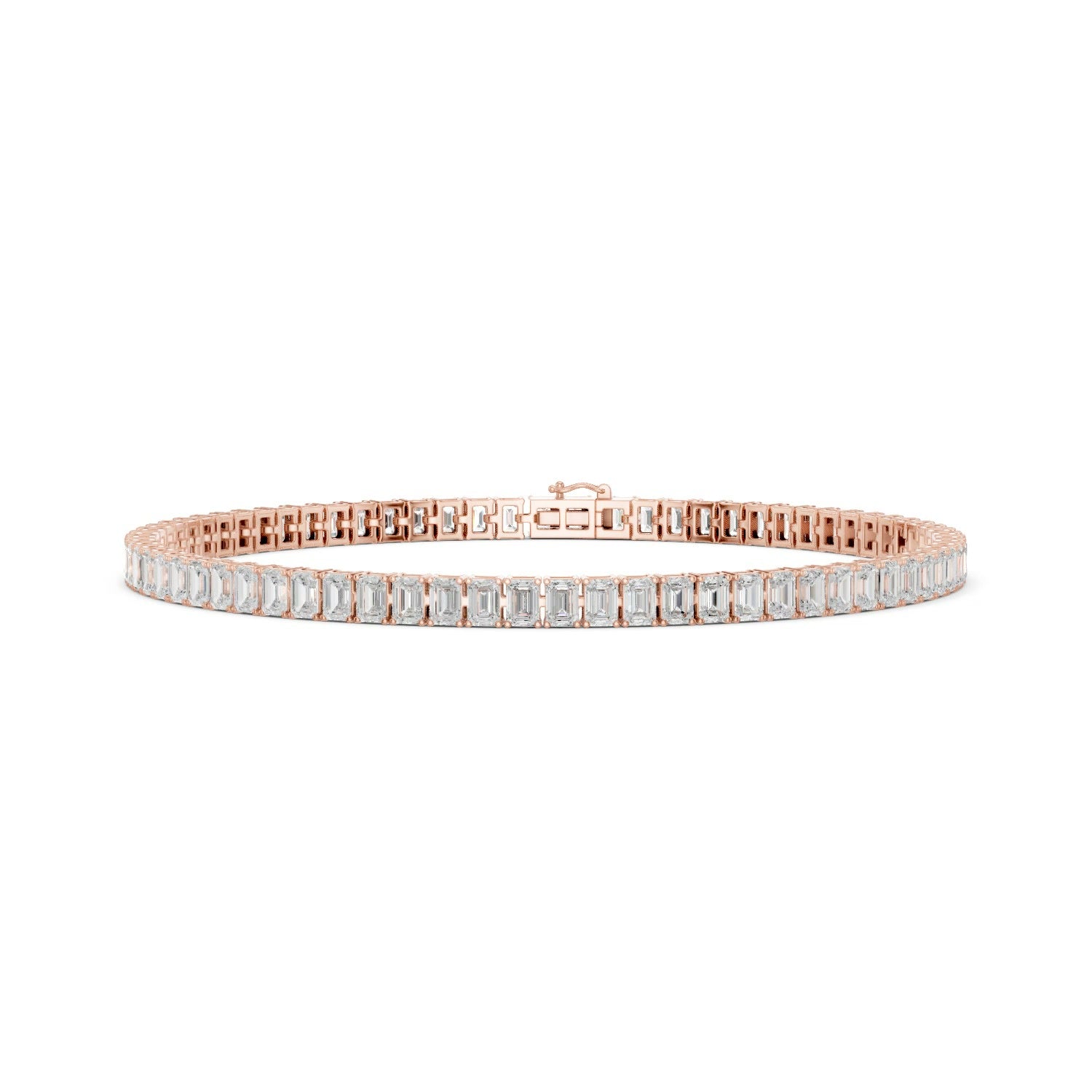 Emerald Lab Grown Diamond North South Tennis Bracelet 14K Gold