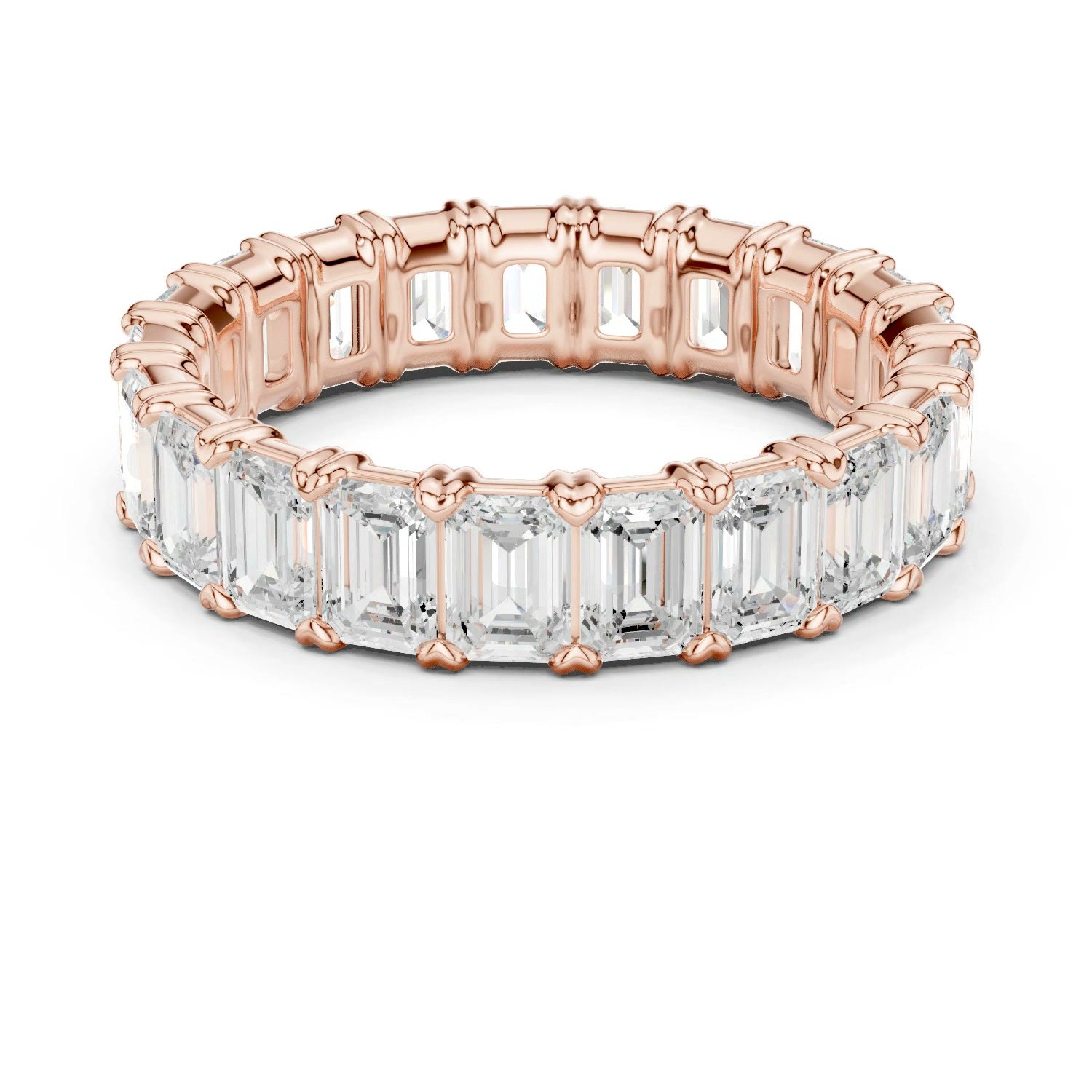 Emerald Lab Grown Diamond Eternity Ring 14K Gold