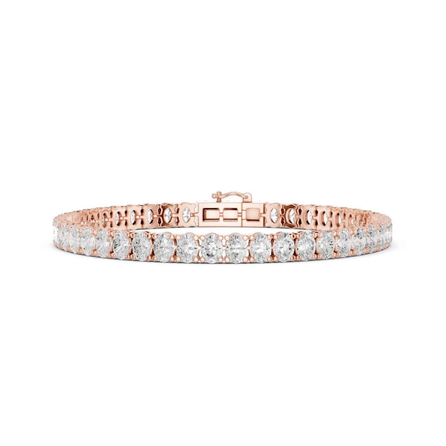 Oval Lab Grown Diamond Tennis Bracelet in 14K Gold