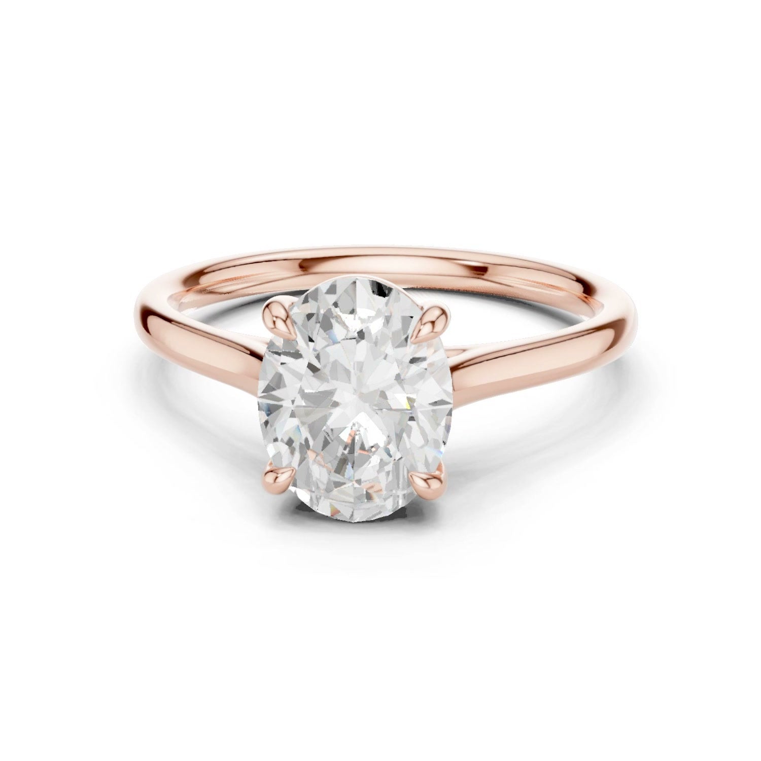 Oval Lab Grown Diamond Solitaire Ring in 14K Yellow Gold