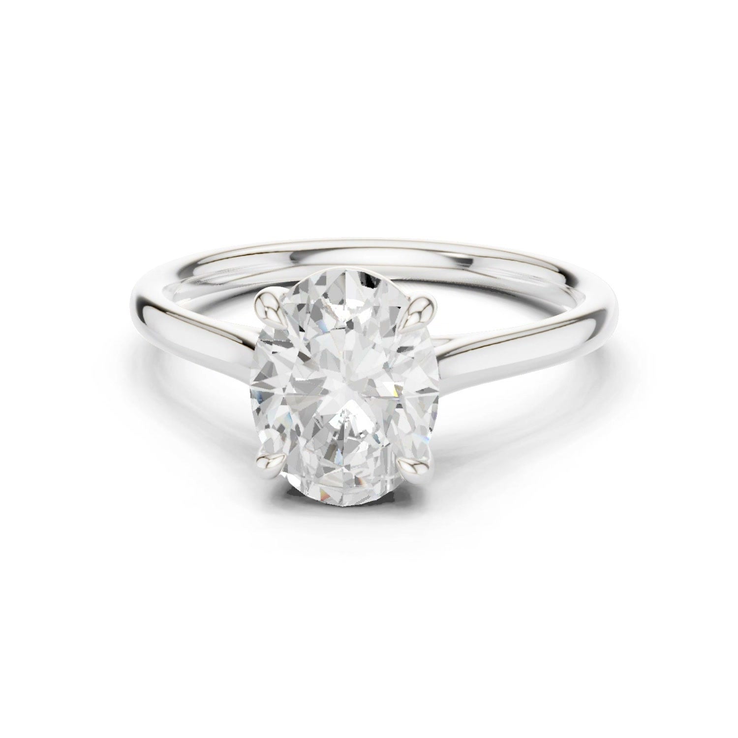 Oval Lab Grown Diamond Solitaire Ring in 14K Yellow Gold
