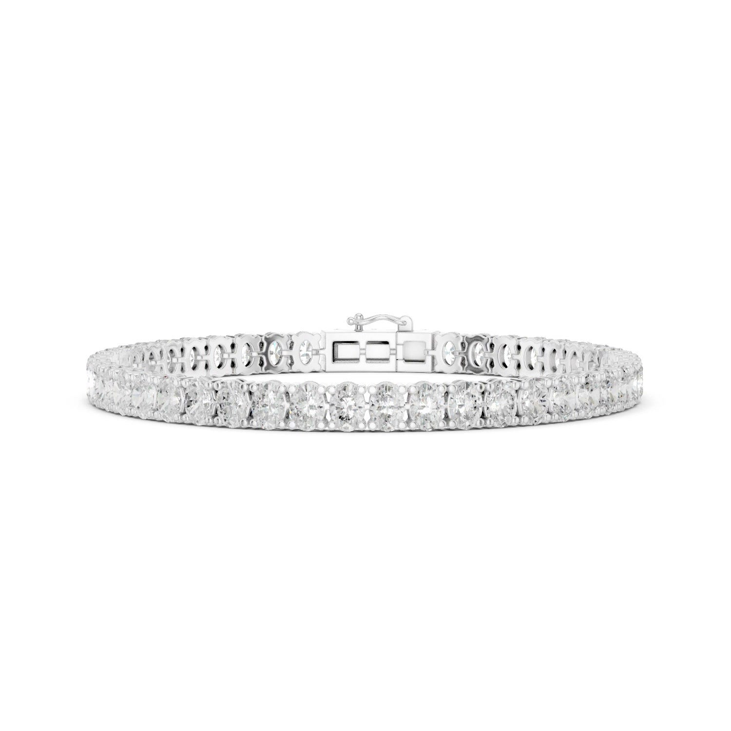 Oval Lab Grown Diamond Tennis Bracelet in 14K Gold