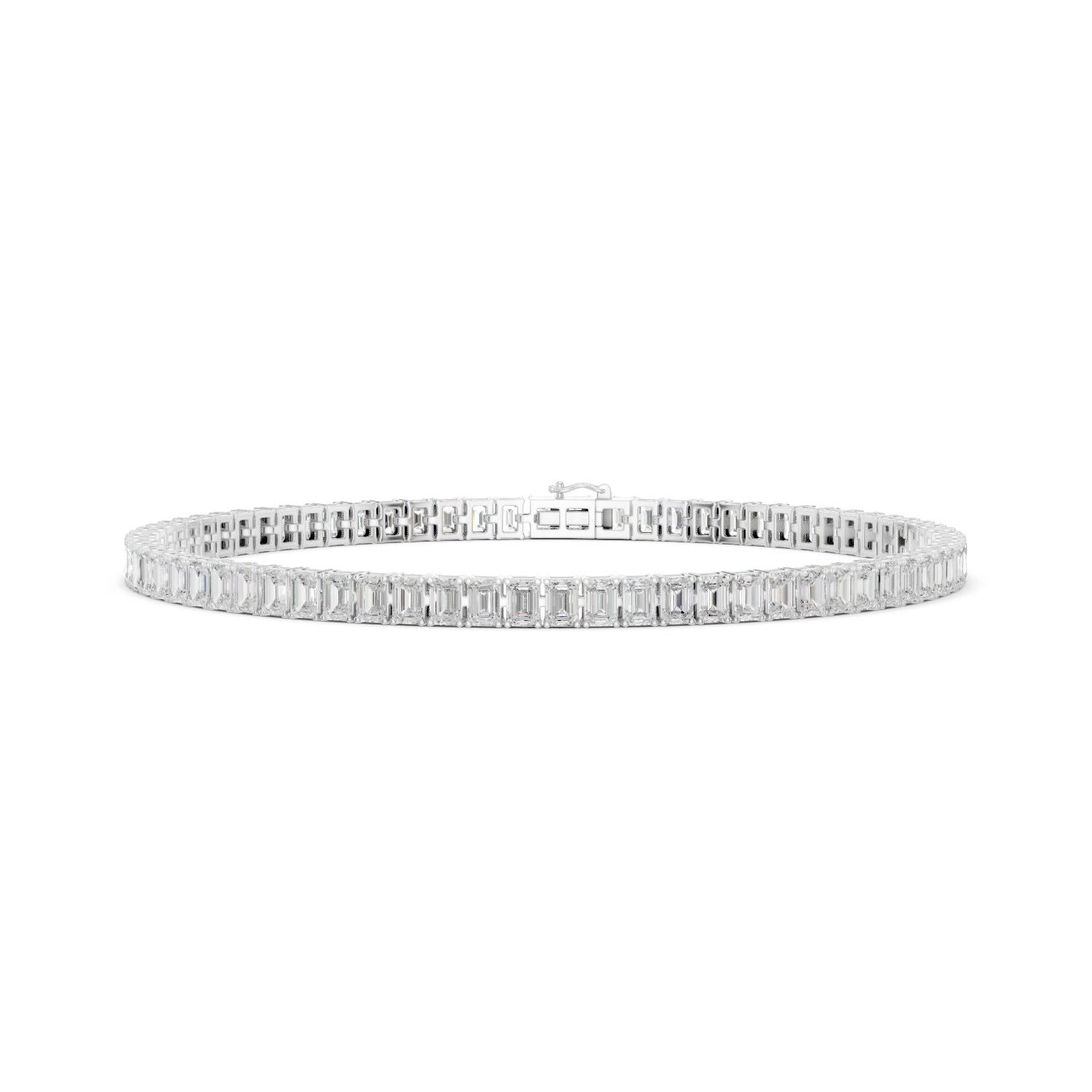 Emerald Lab Grown Diamond North South Tennis Bracelet 14K Gold