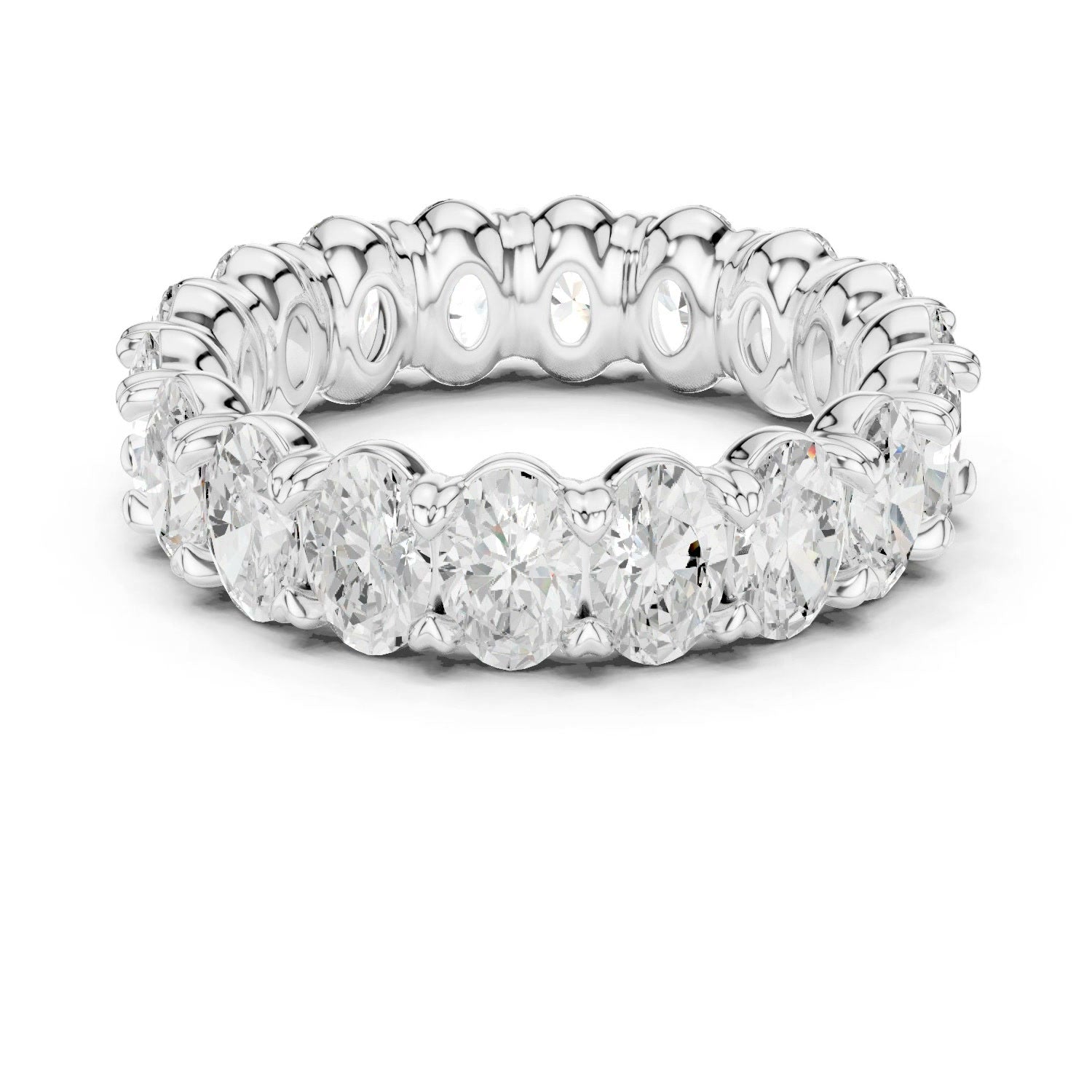 Oval Lab Grown Diamond Eternity Band 14K White Gold