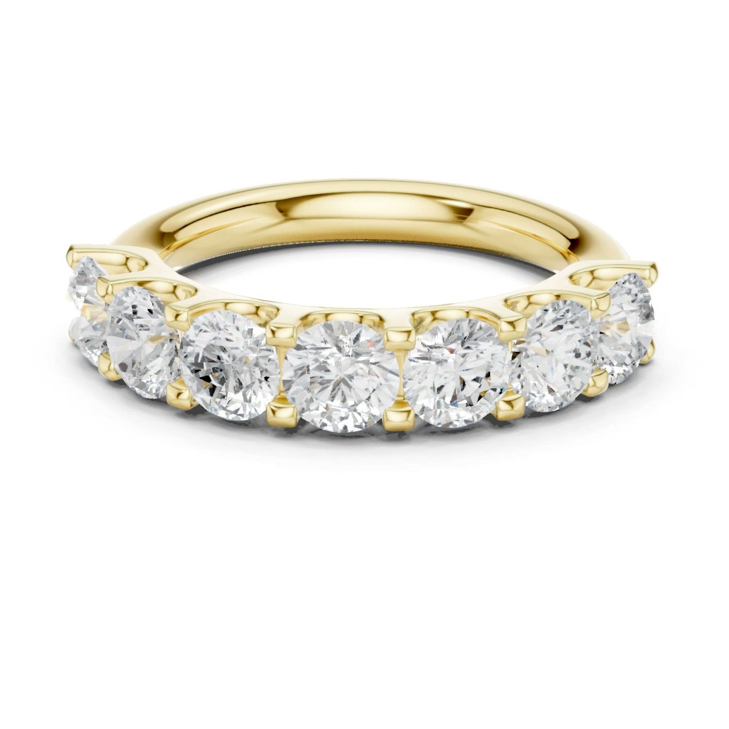 7 Stone Lab Grown Diamond Ring in 14K White Gold