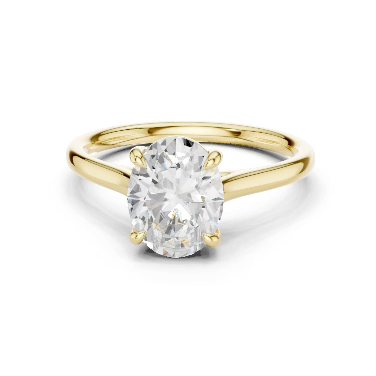 Oval Lab Grown Diamond Solitaire Ring in 14K Yellow Gold