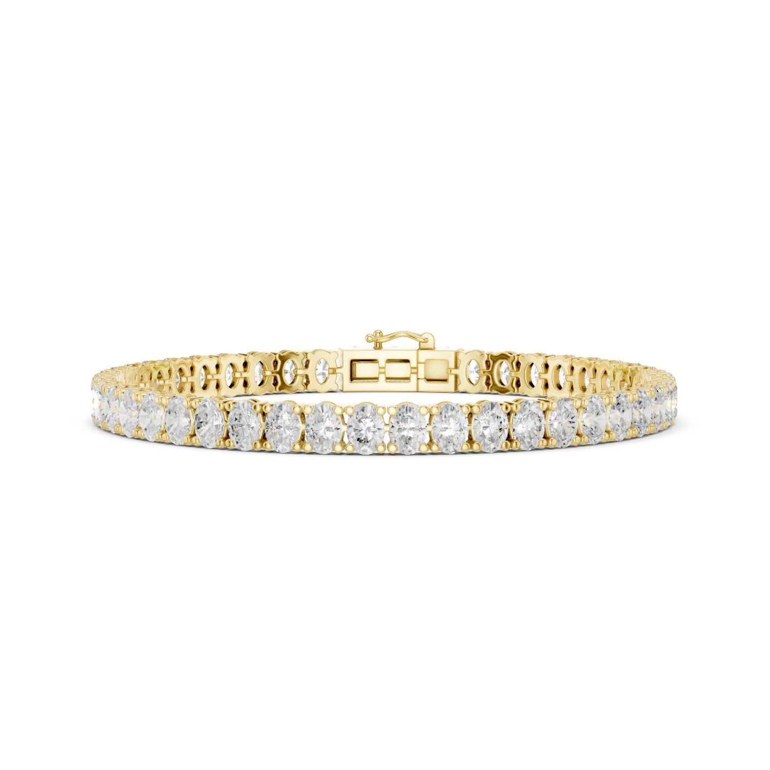 Oval Lab Grown Diamond Tennis Bracelet in 14K Gold