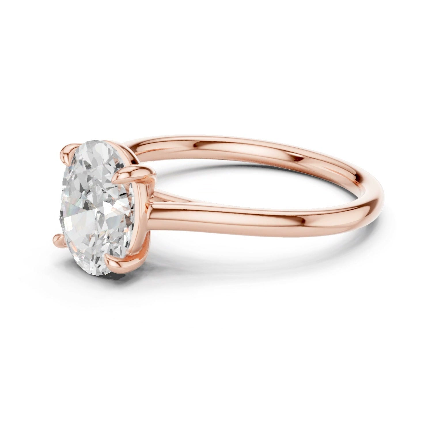Oval Lab Grown Diamond Solitaire Ring in 14K Yellow Gold