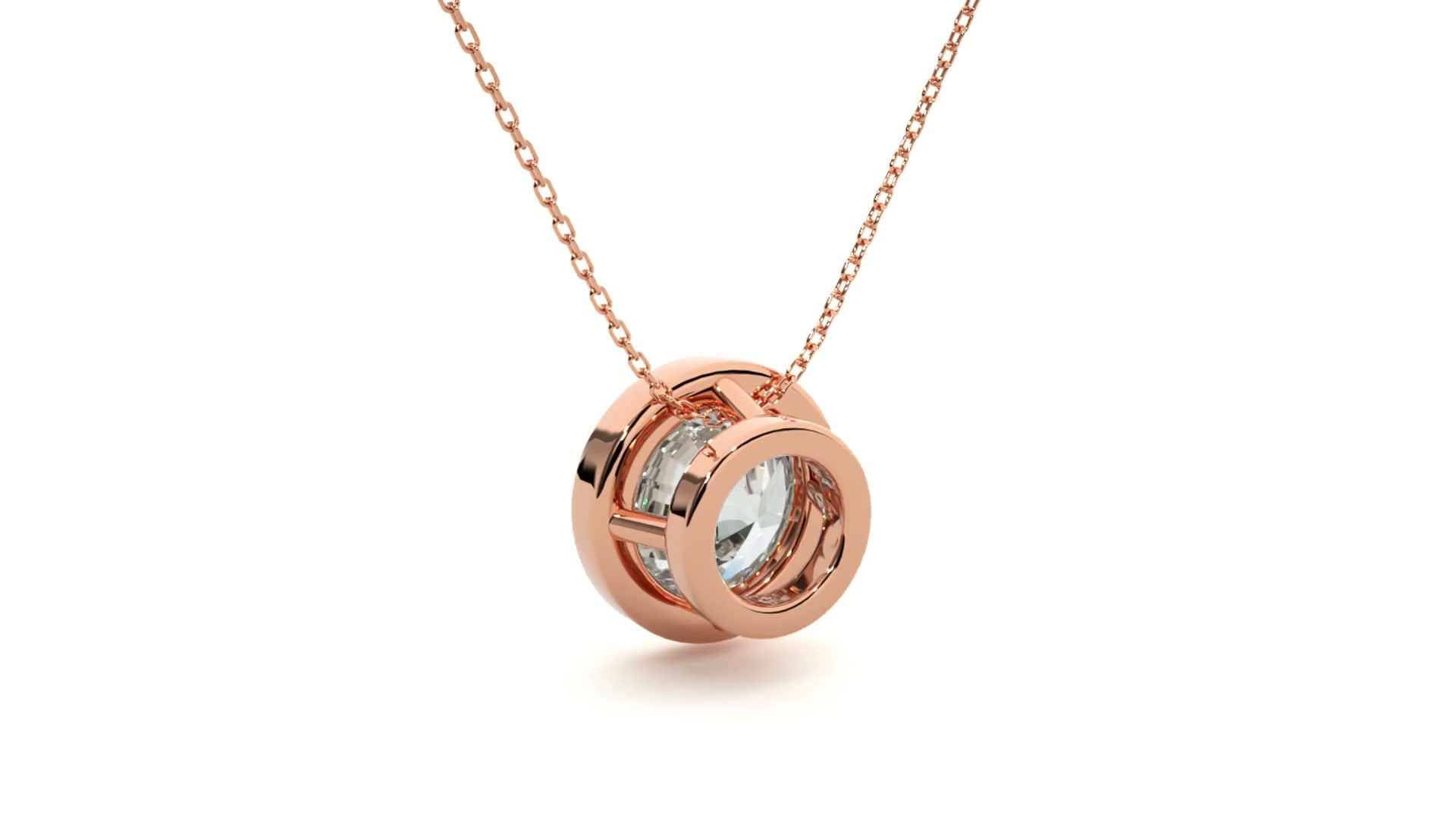 Lab Grown Diamond Bezel Pendant in 14K Gold