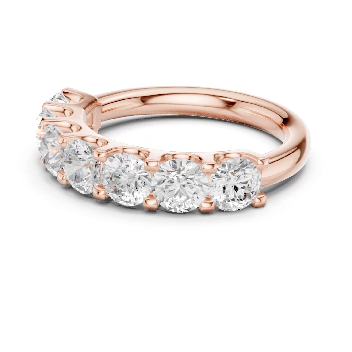 7 Stone Lab Grown Diamond Ring in 14K White Gold