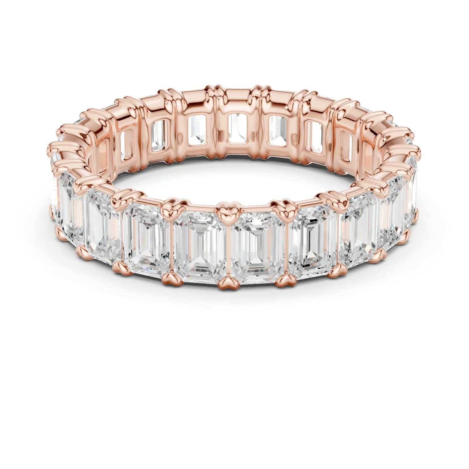 Emerald Lab Grown Diamond Eternity Ring 14K Gold