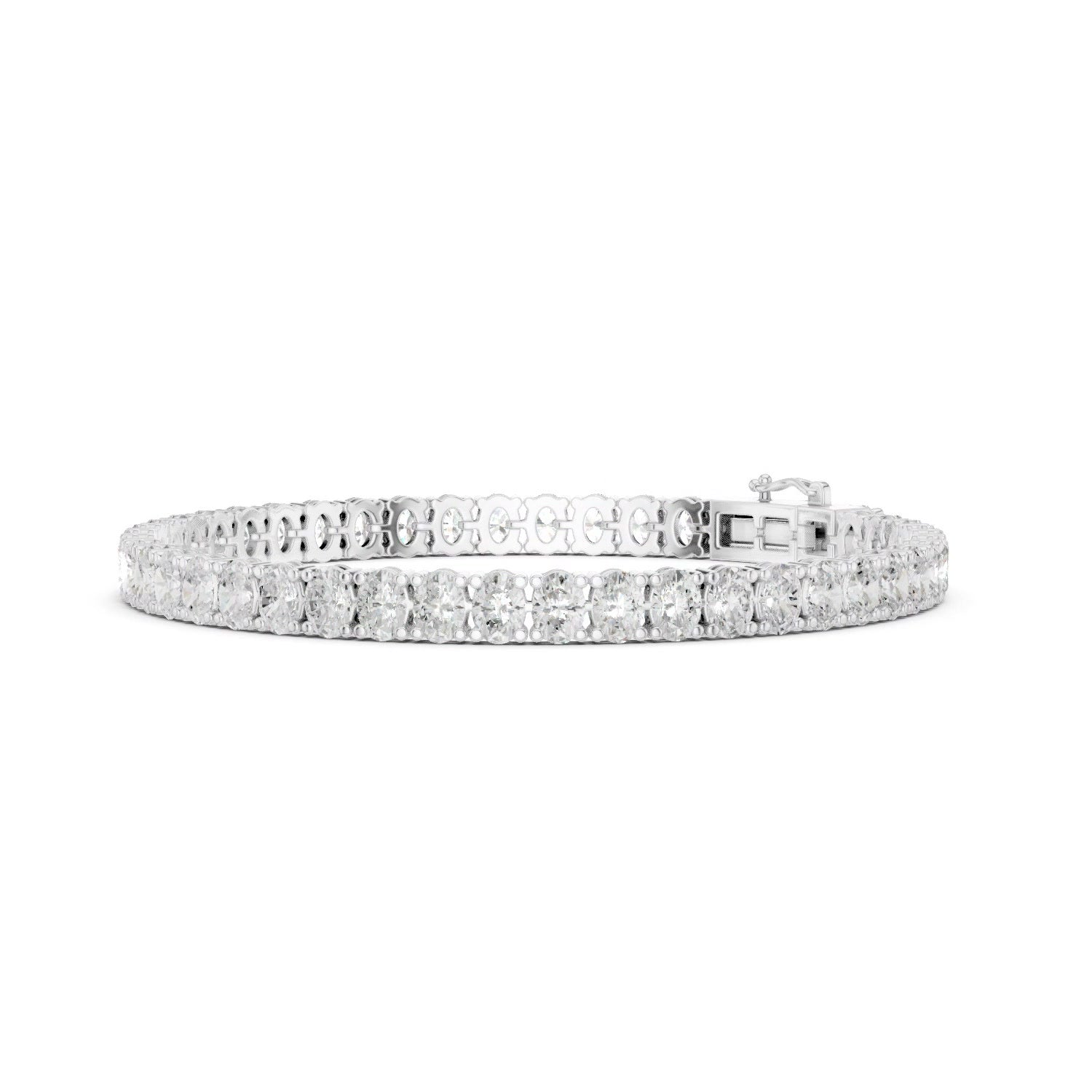 Oval Lab Grown Diamond Tennis Bracelet in 14K Gold