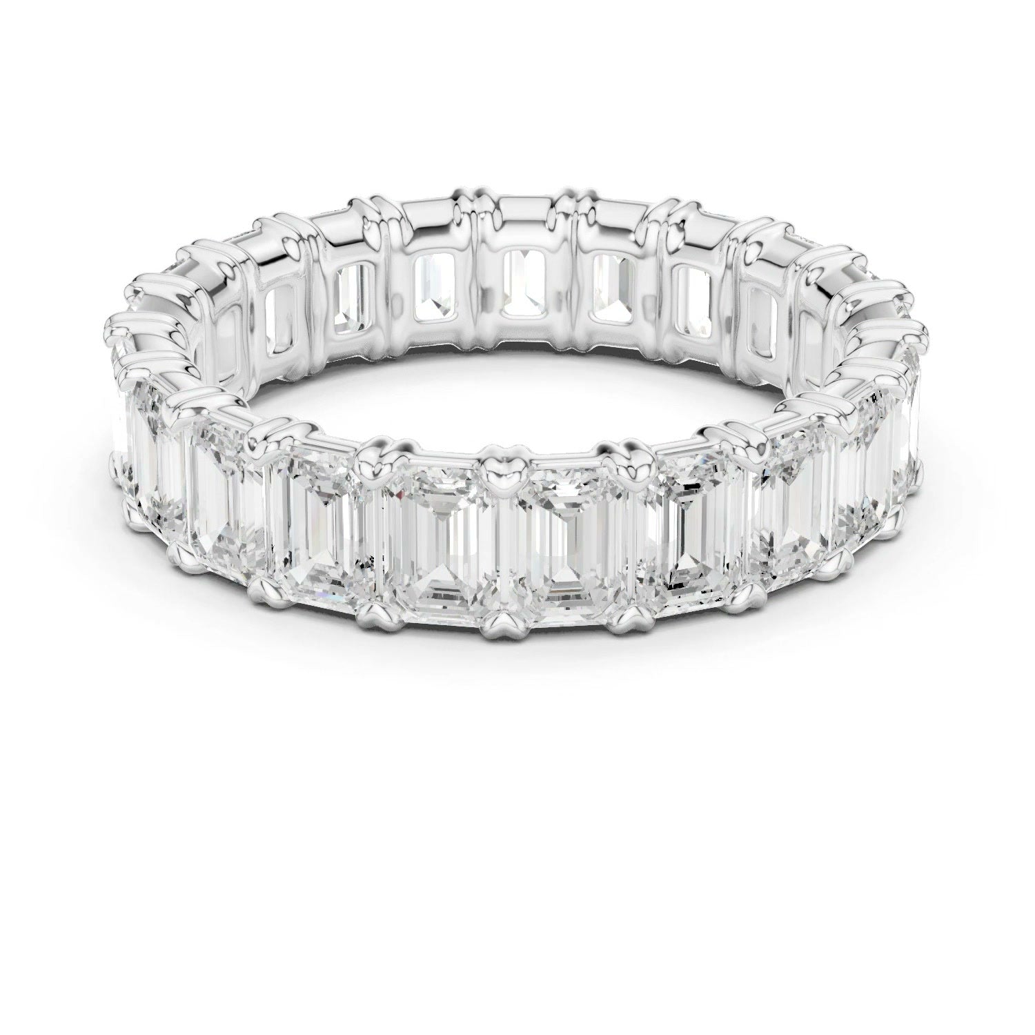 Emerald Lab Grown Diamond Eternity Ring 14K Gold